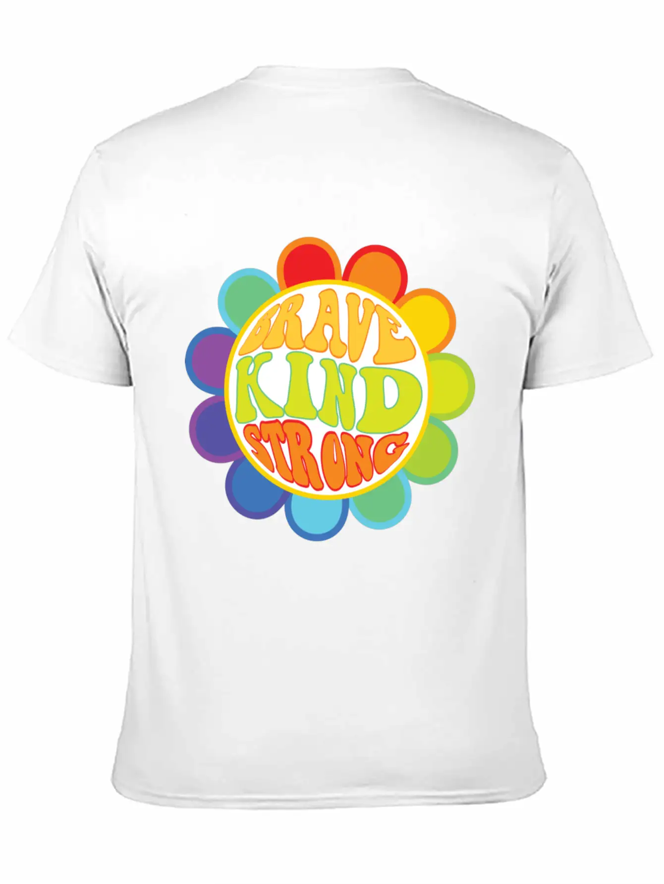 Brave Kind Strong - Inspirational Sticker Unisex Casual T-Shirt – Clean Design For Daily Comfort