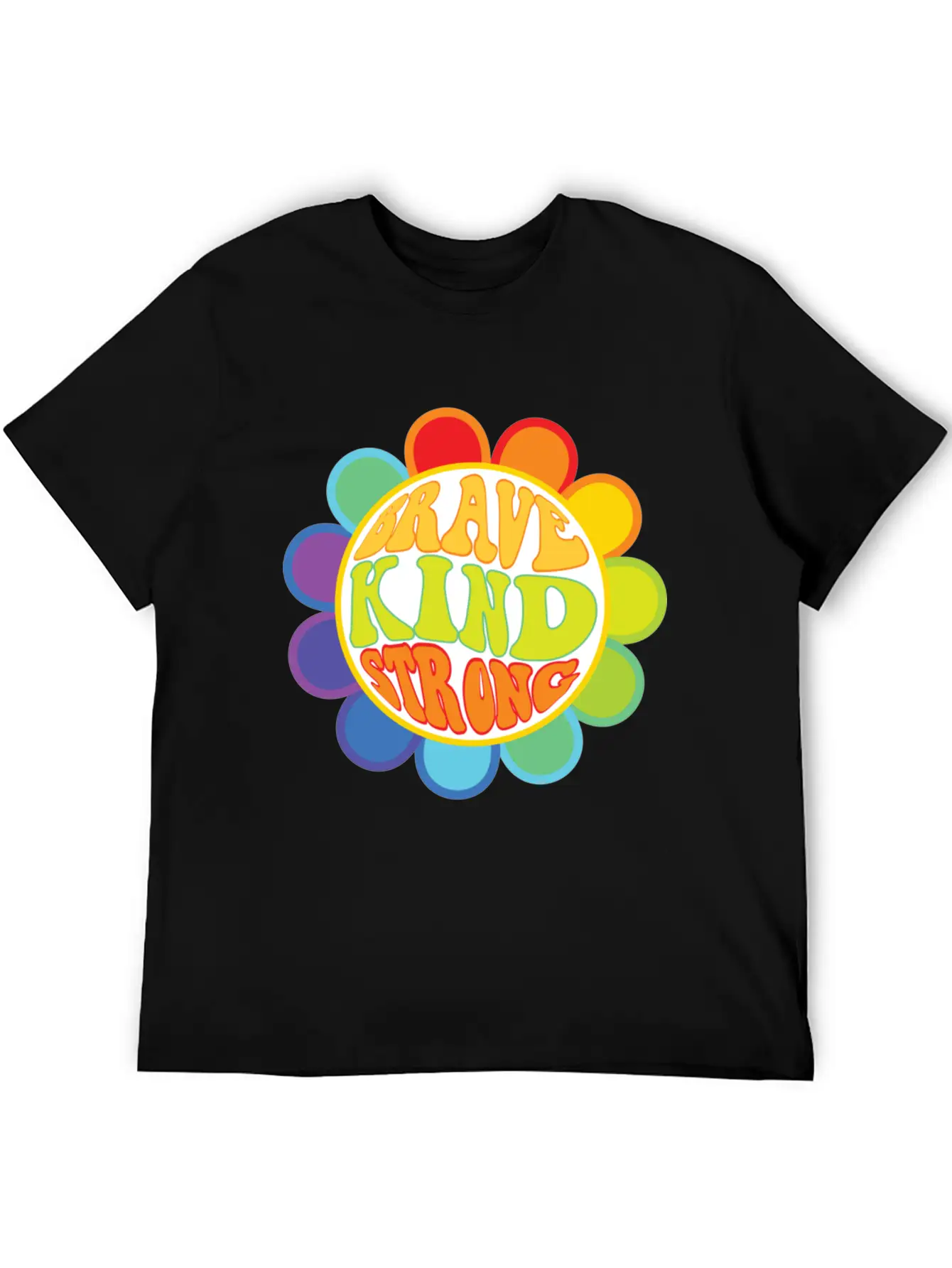 Brave Kind Strong - Inspirational Sticker Unisex Casual T-Shirt – Clean Design For Daily Comfort