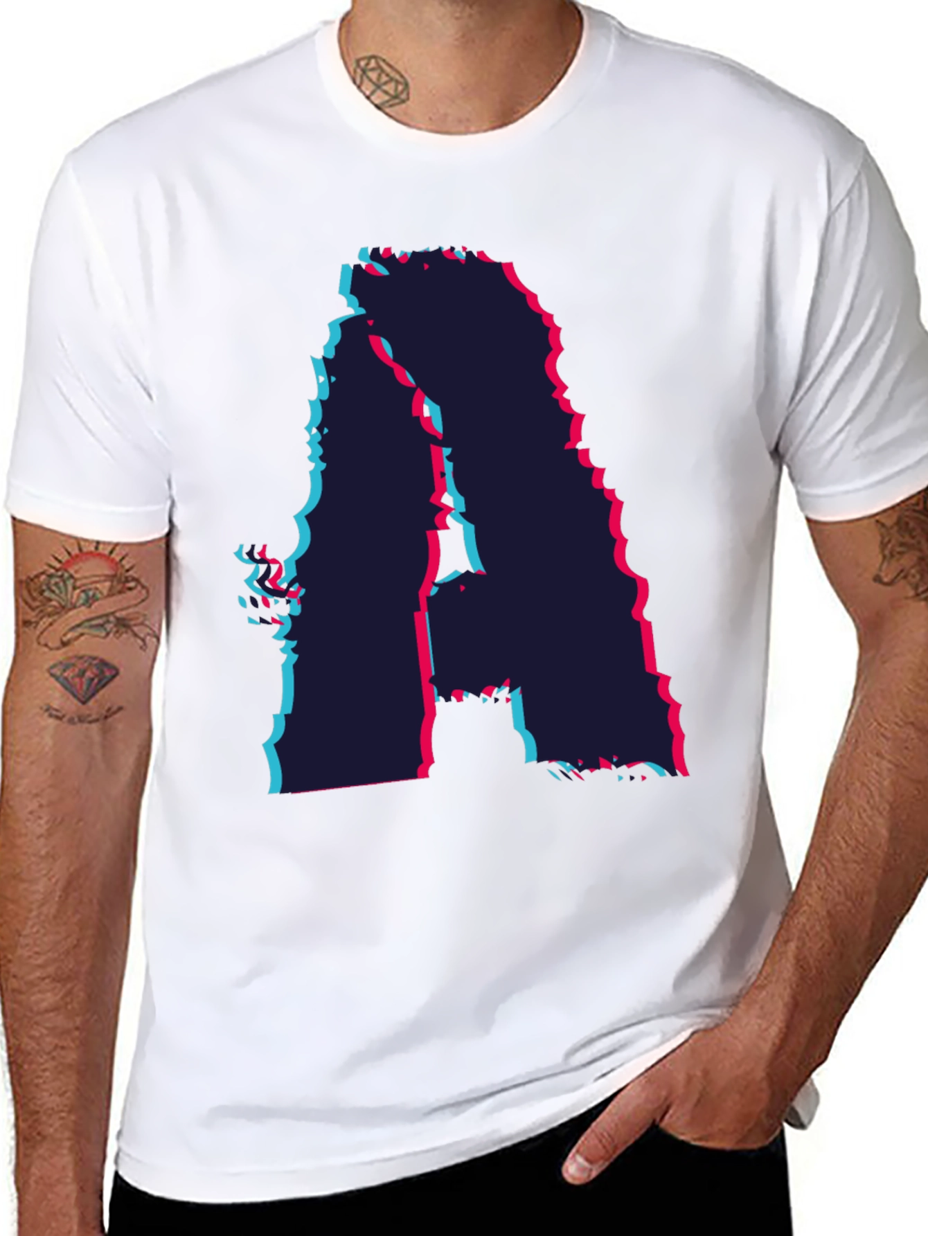Abstract Glitch Letter A Graphic Tee