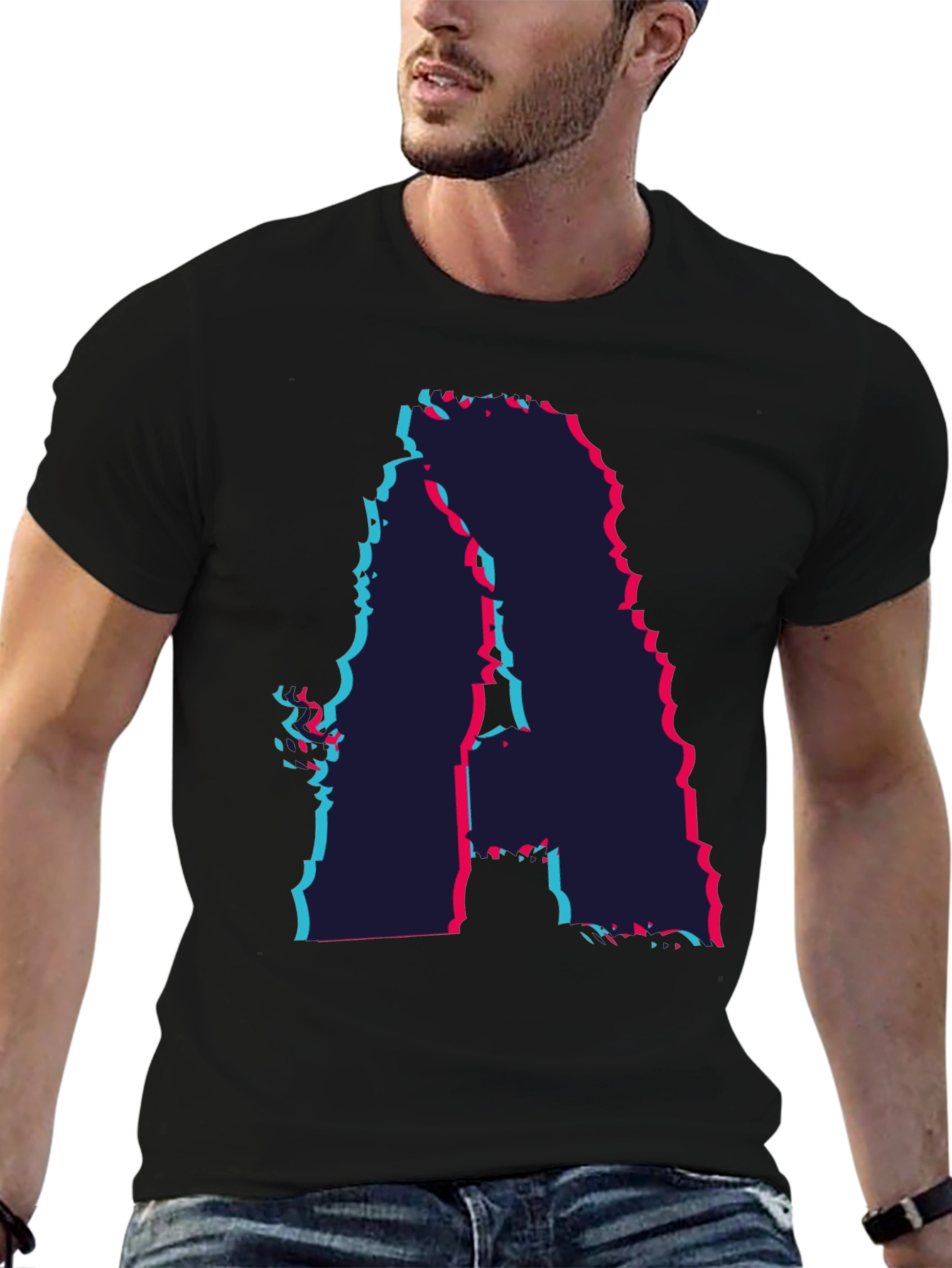 Abstract Glitch Letter A Graphic Tee