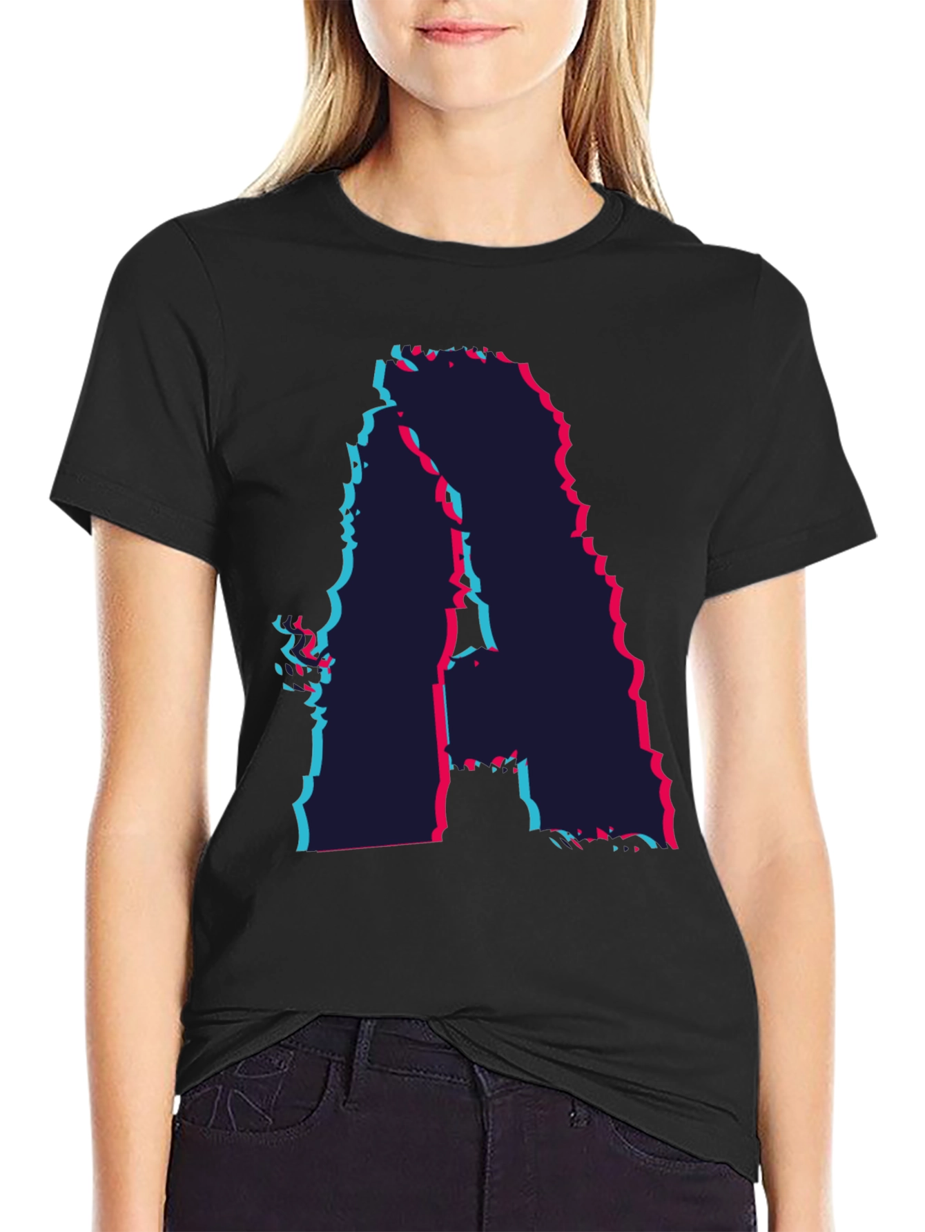 Abstract Glitch Letter A Graphic Tee