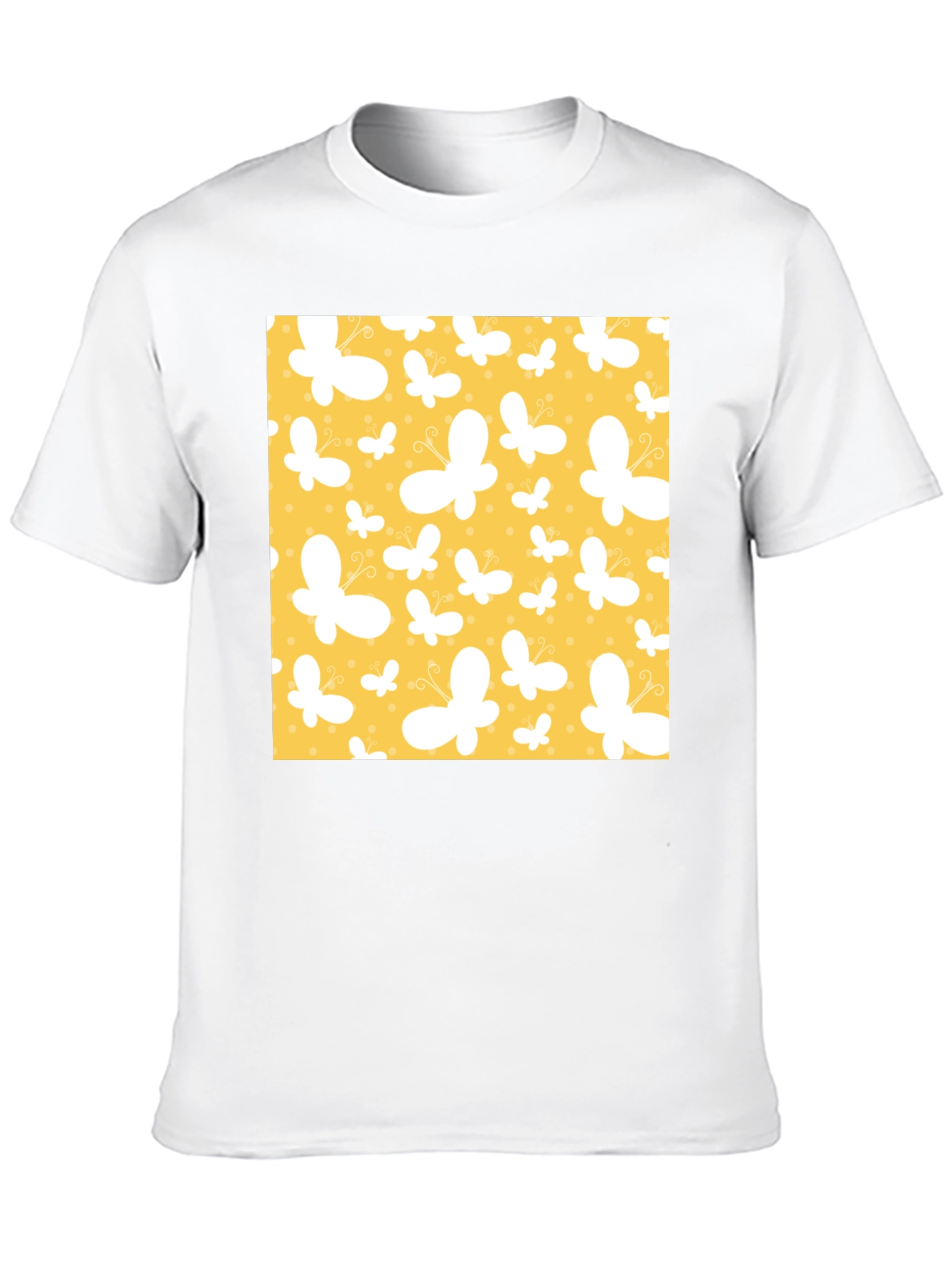 Butterfly Pattern Black T-Shirt
