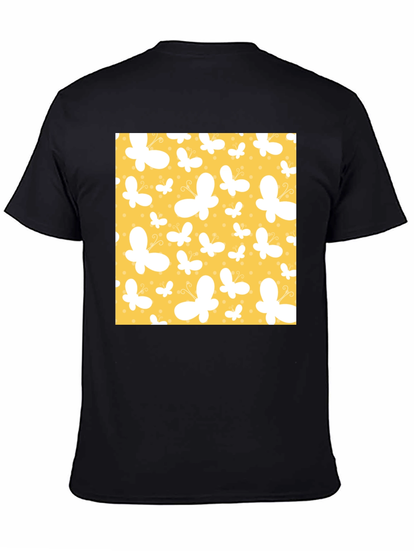Butterfly Pattern Black T-Shirt