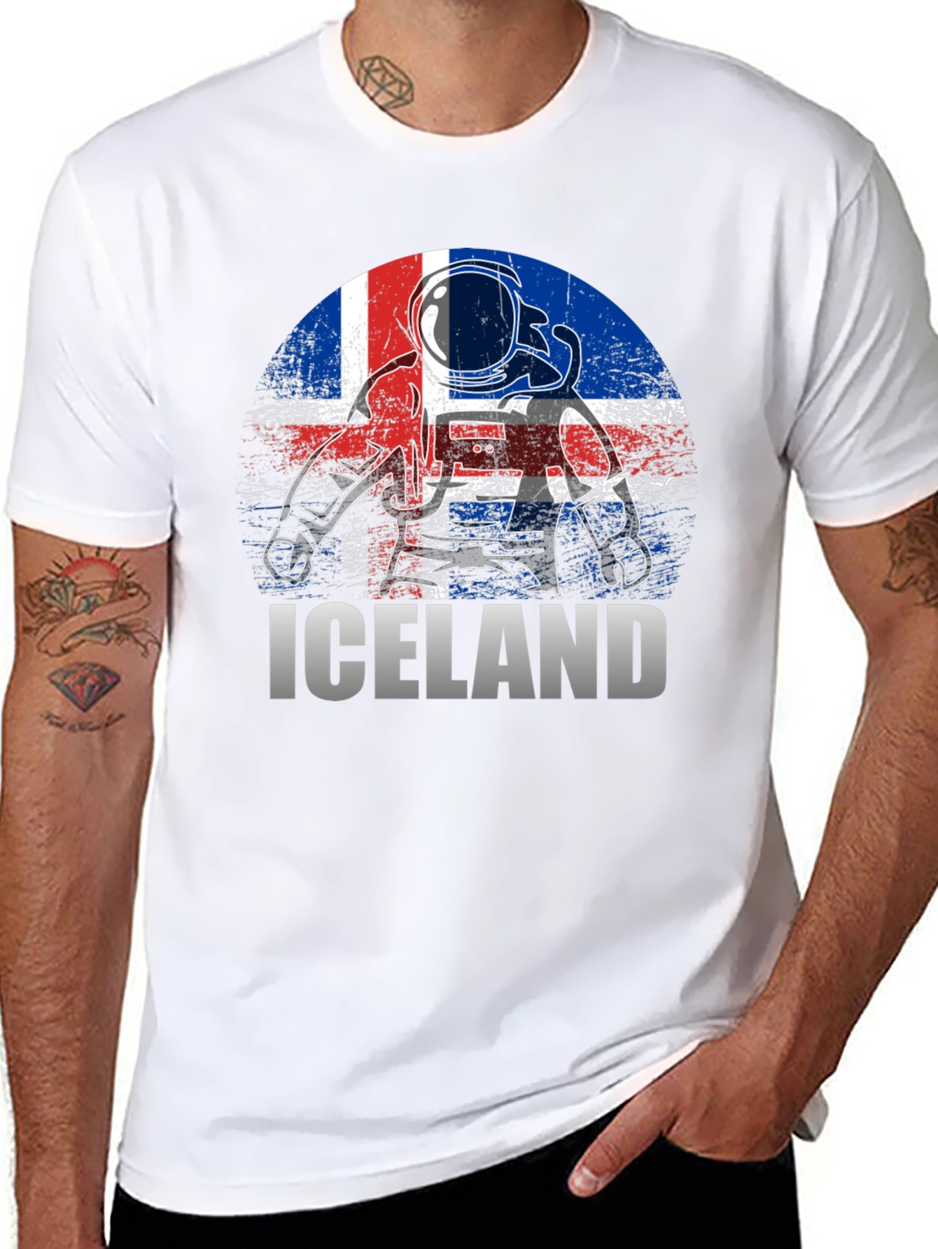 Iceland Astronaut Flag T-Shirt