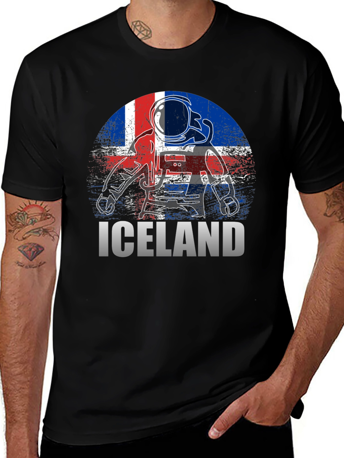 Iceland Astronaut Flag T-Shirt