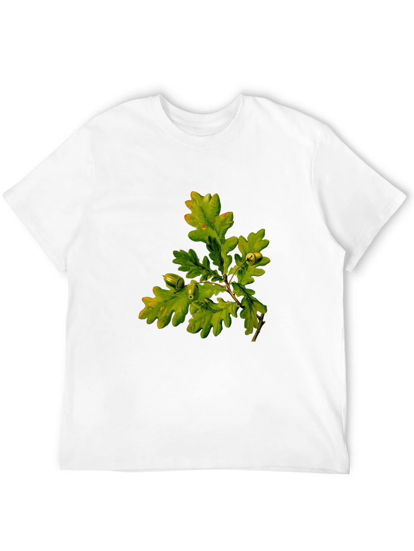 Oak Leaves Graphic Tee - Nature Inspired Black T-Shirt