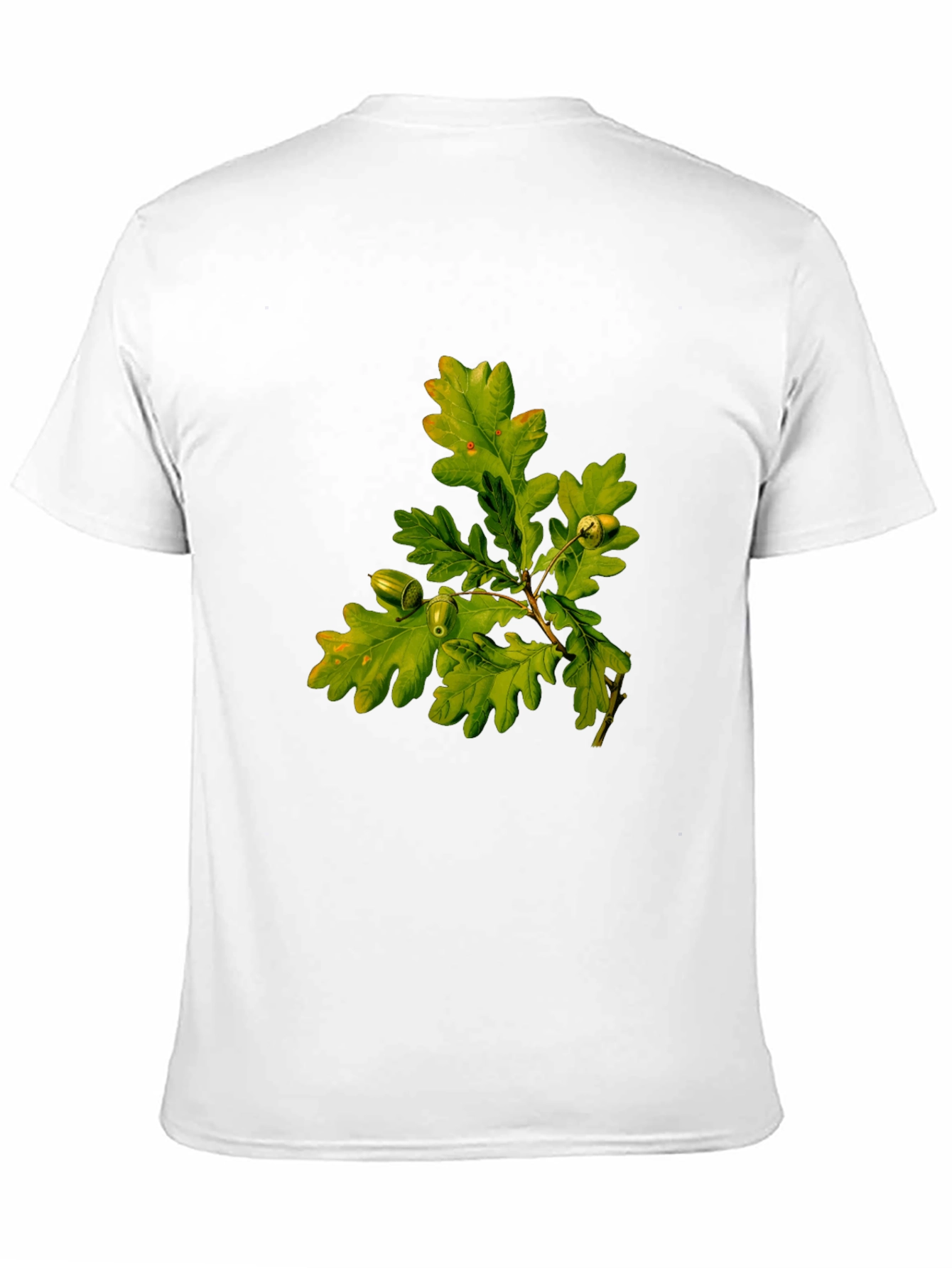 Oak Leaves Graphic Tee - Nature Inspired Black T-Shirt