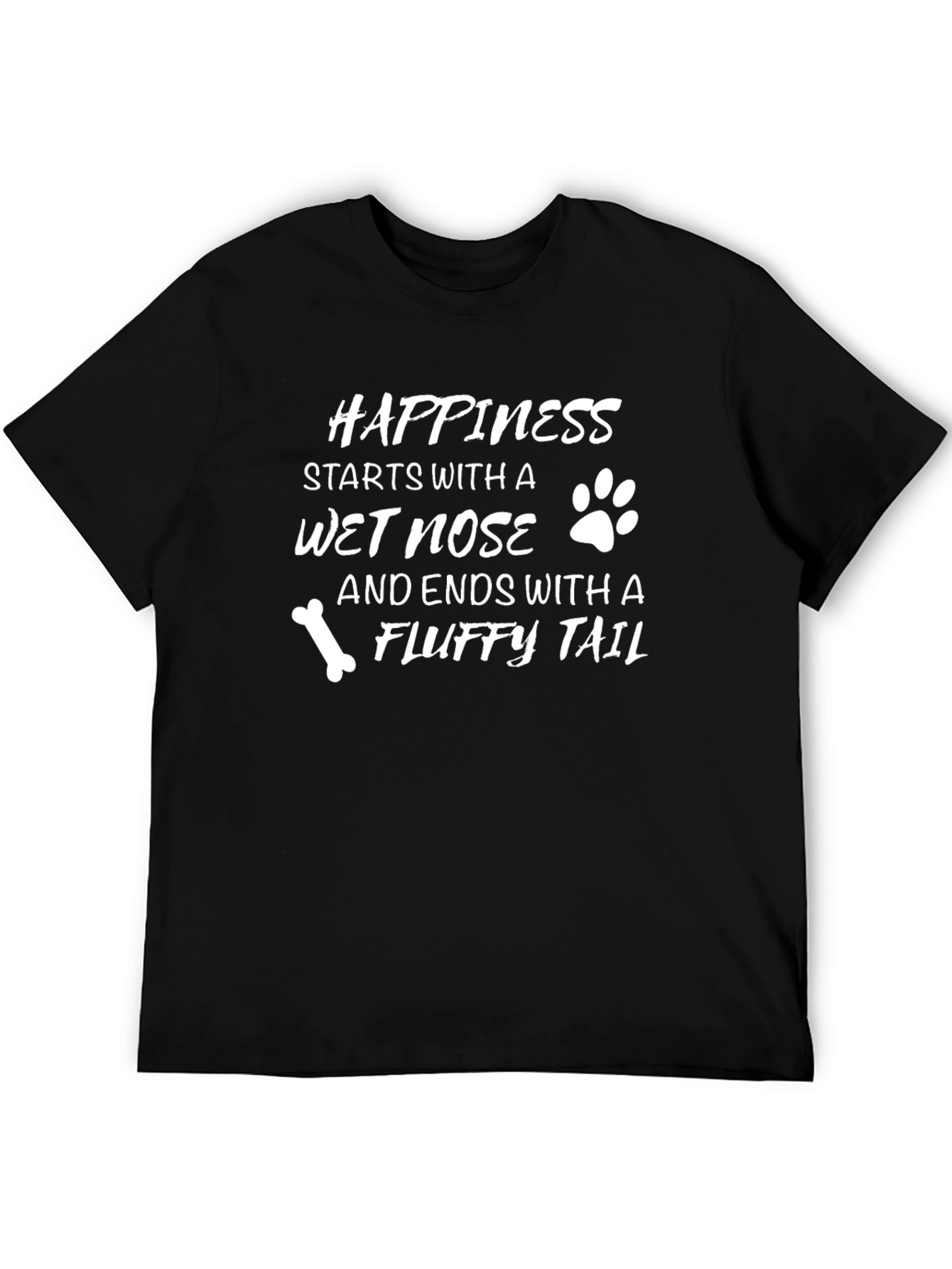 Happiness Dog Lover Black T-Shirt