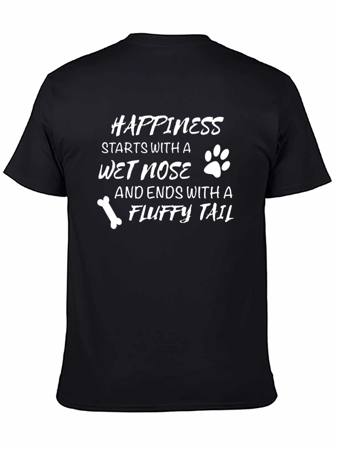 Happiness Dog Lover Black T-Shirt