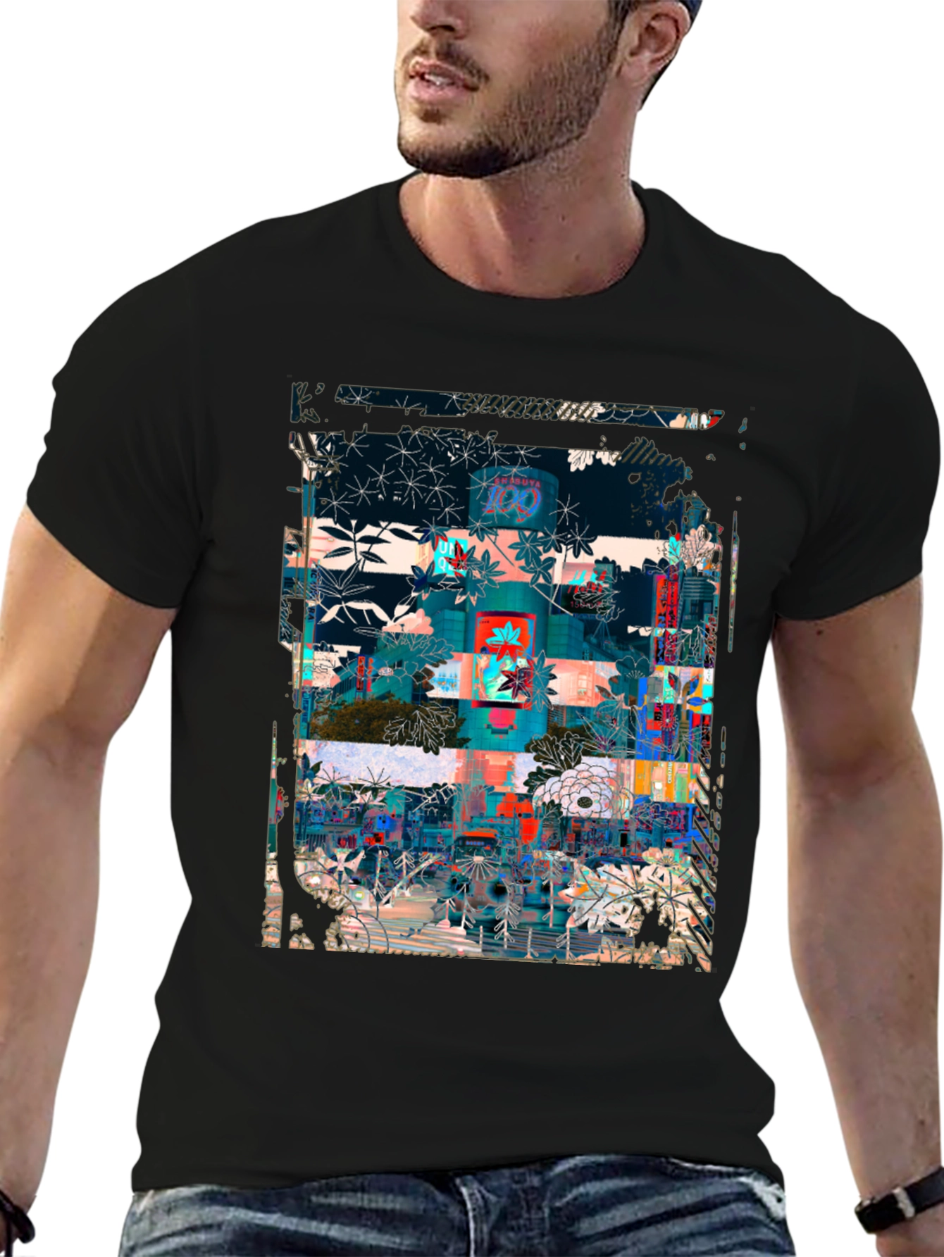 Abstract Floral Urban T-Shirt
