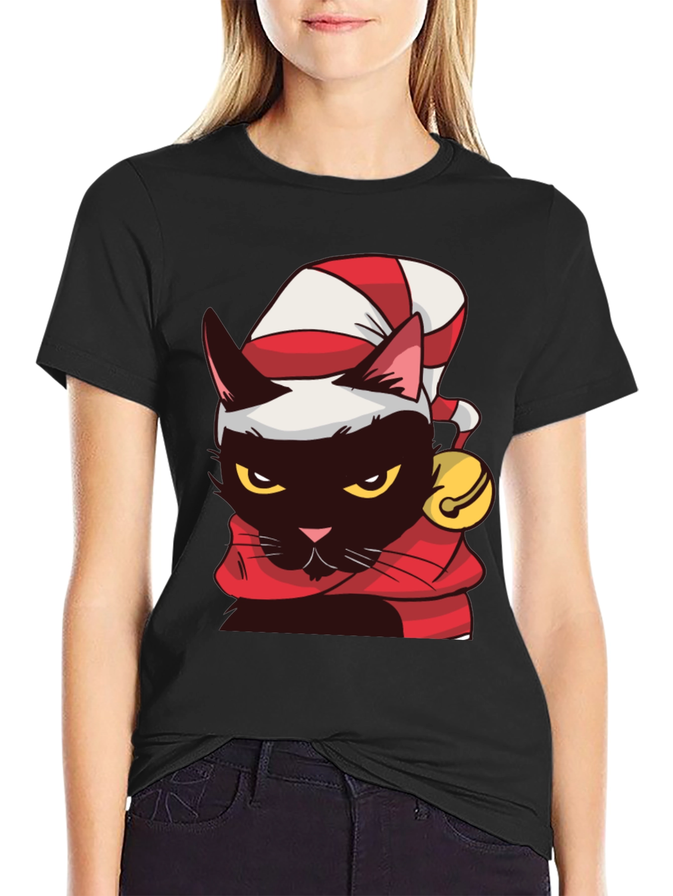 Festive Cat T-Shirt - Holiday Cheer