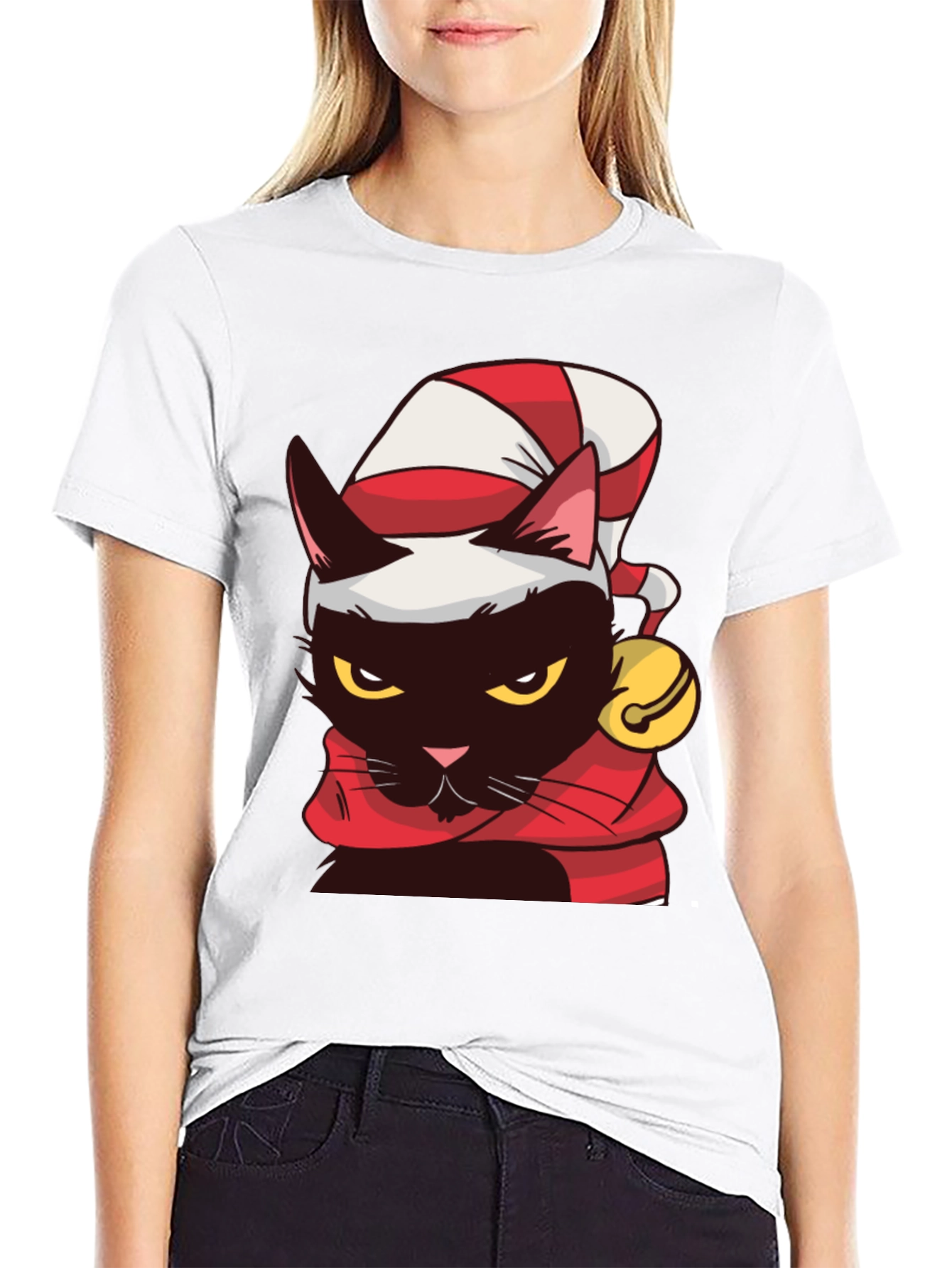 Festive Cat T-Shirt - Holiday Cheer