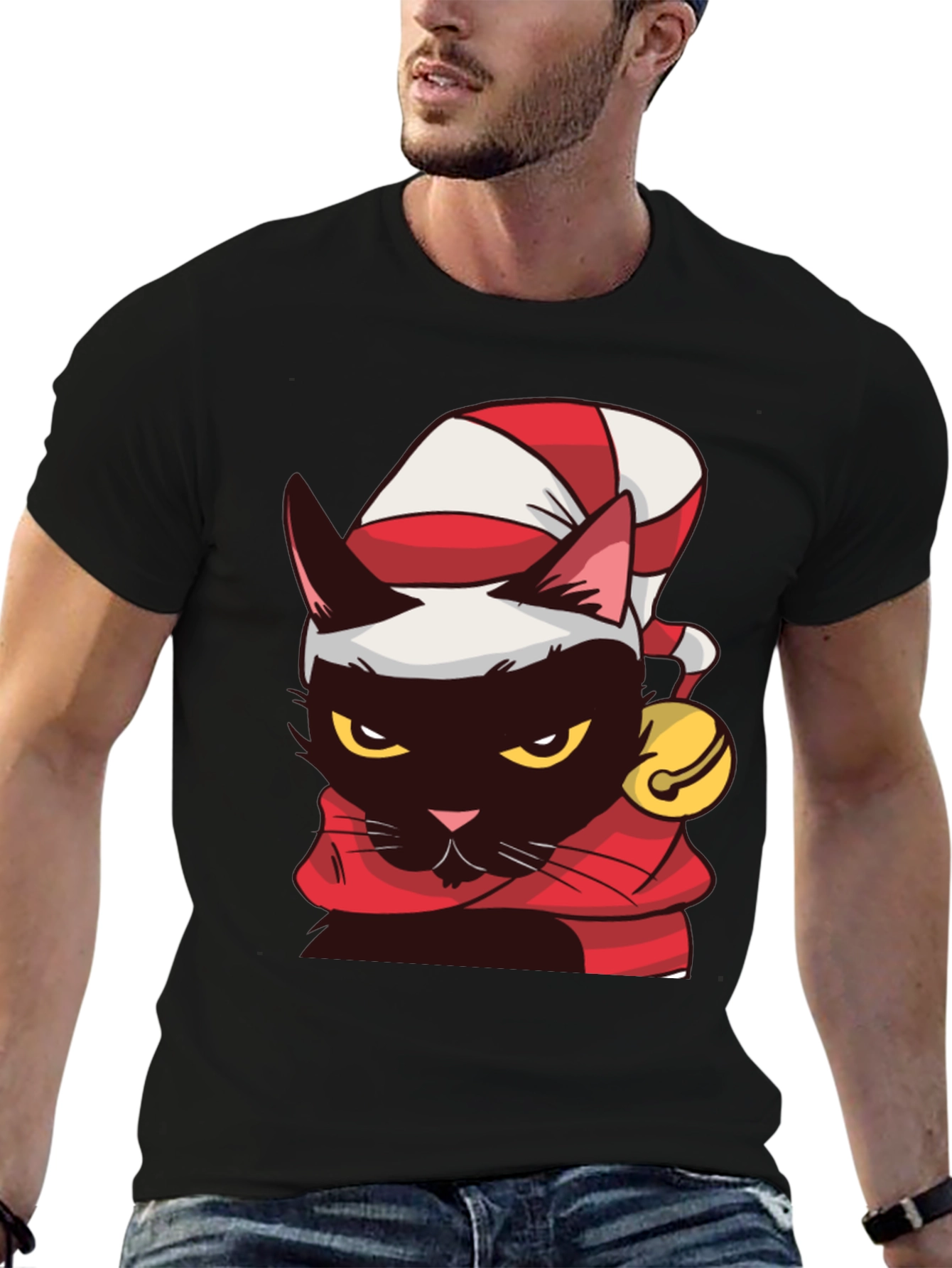 Festive Cat T-Shirt - Holiday Cheer