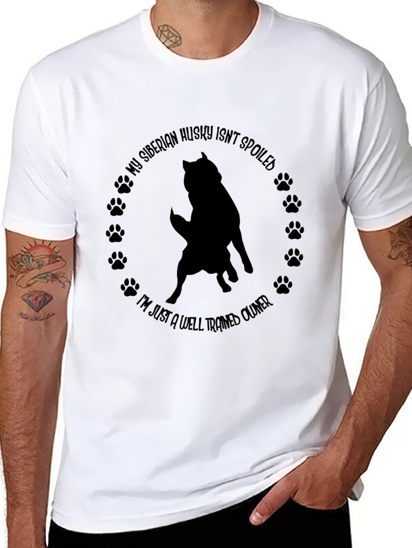 Siberian Husky Owner Black Graphic Tee