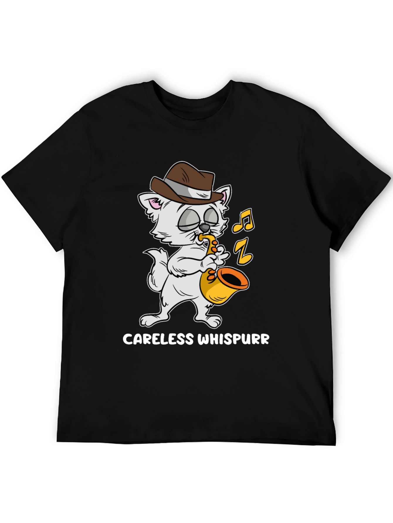 Careless Whispurr Cat Saxophone T-Shirt