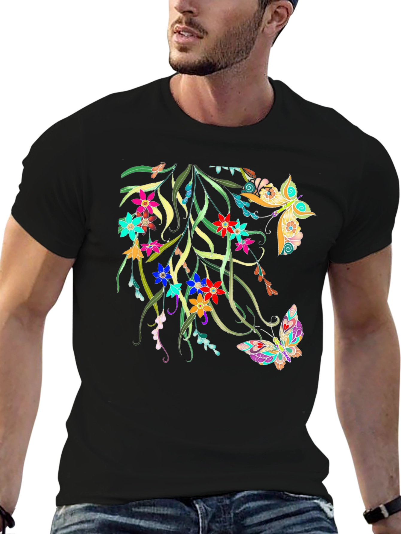 Floral Butterfly Graphic Tee