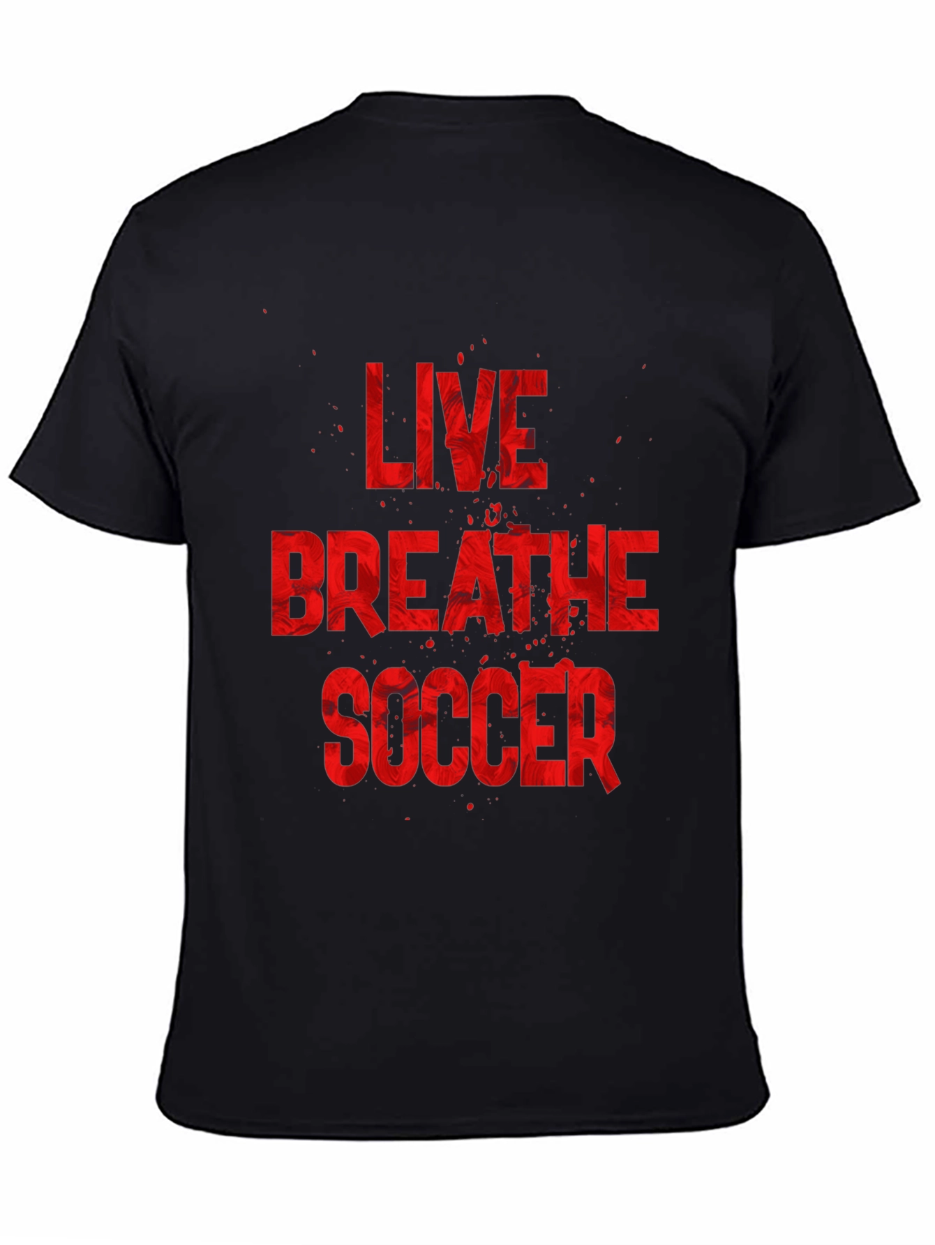 Live Breathe Soccer Graphic T-Shirt - Black Cotton Tee