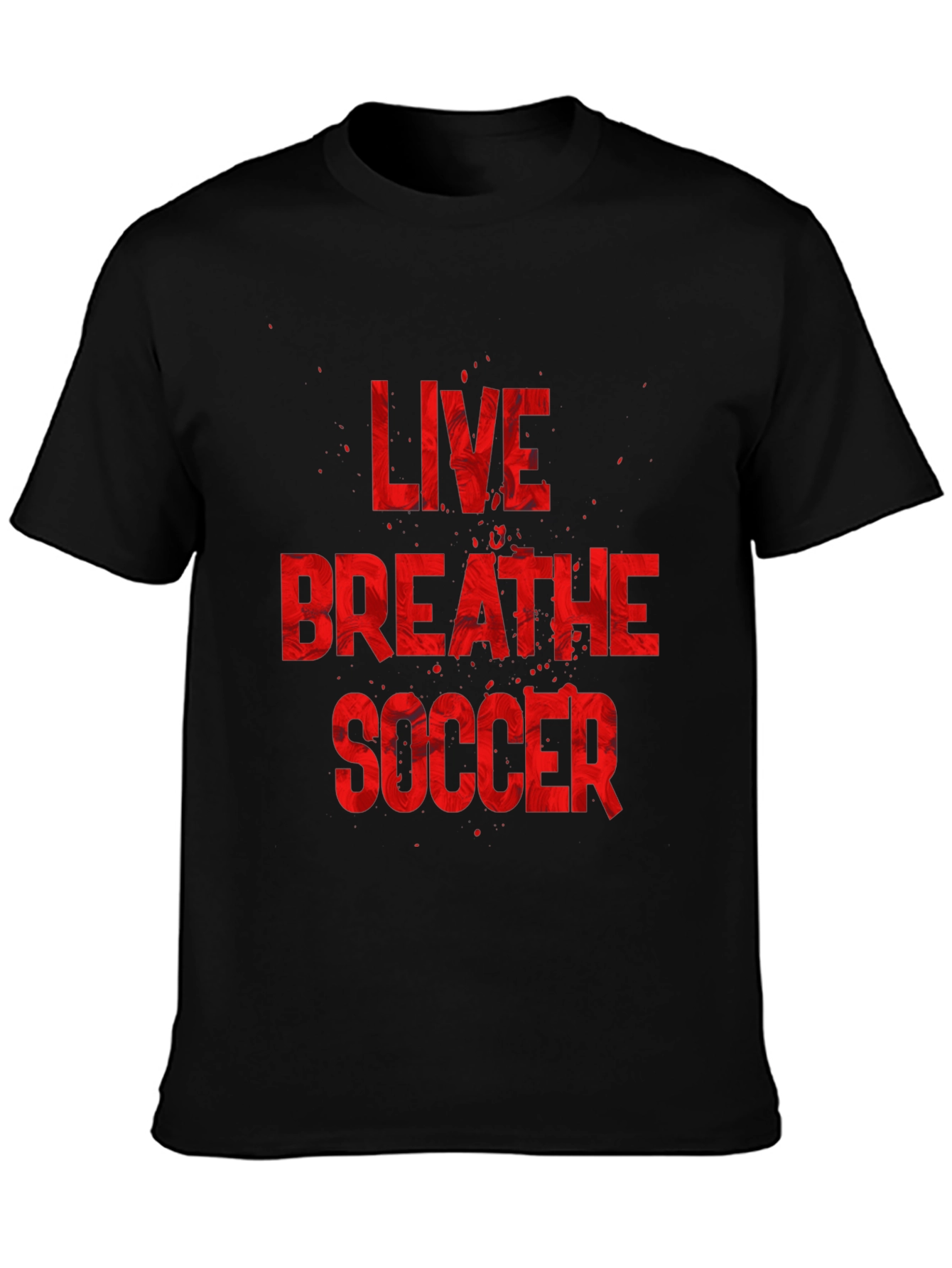 Live Breathe Soccer Graphic T-Shirt - Black Cotton Tee