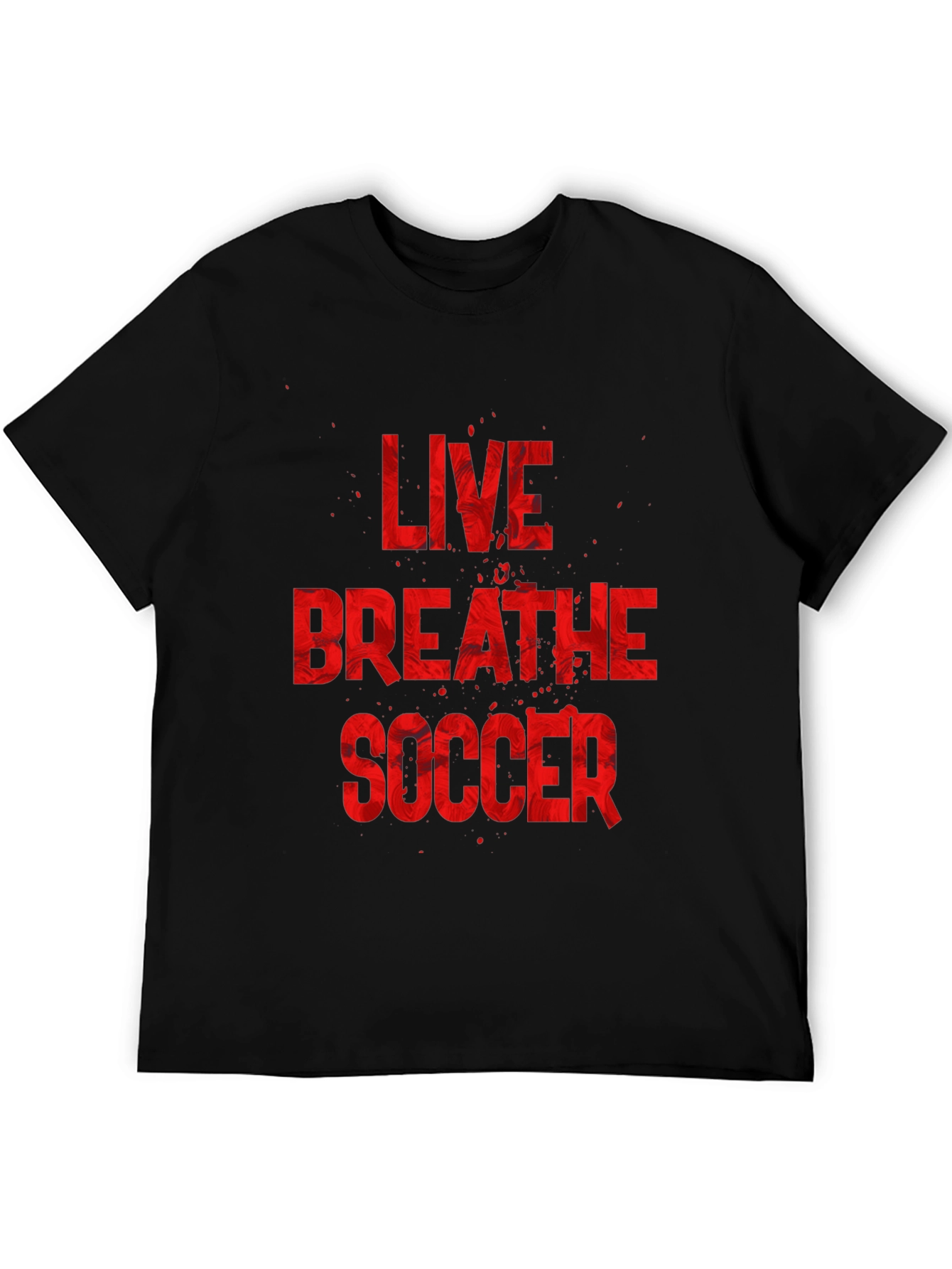 Live Breathe Soccer Graphic T-Shirt - Black Cotton Tee