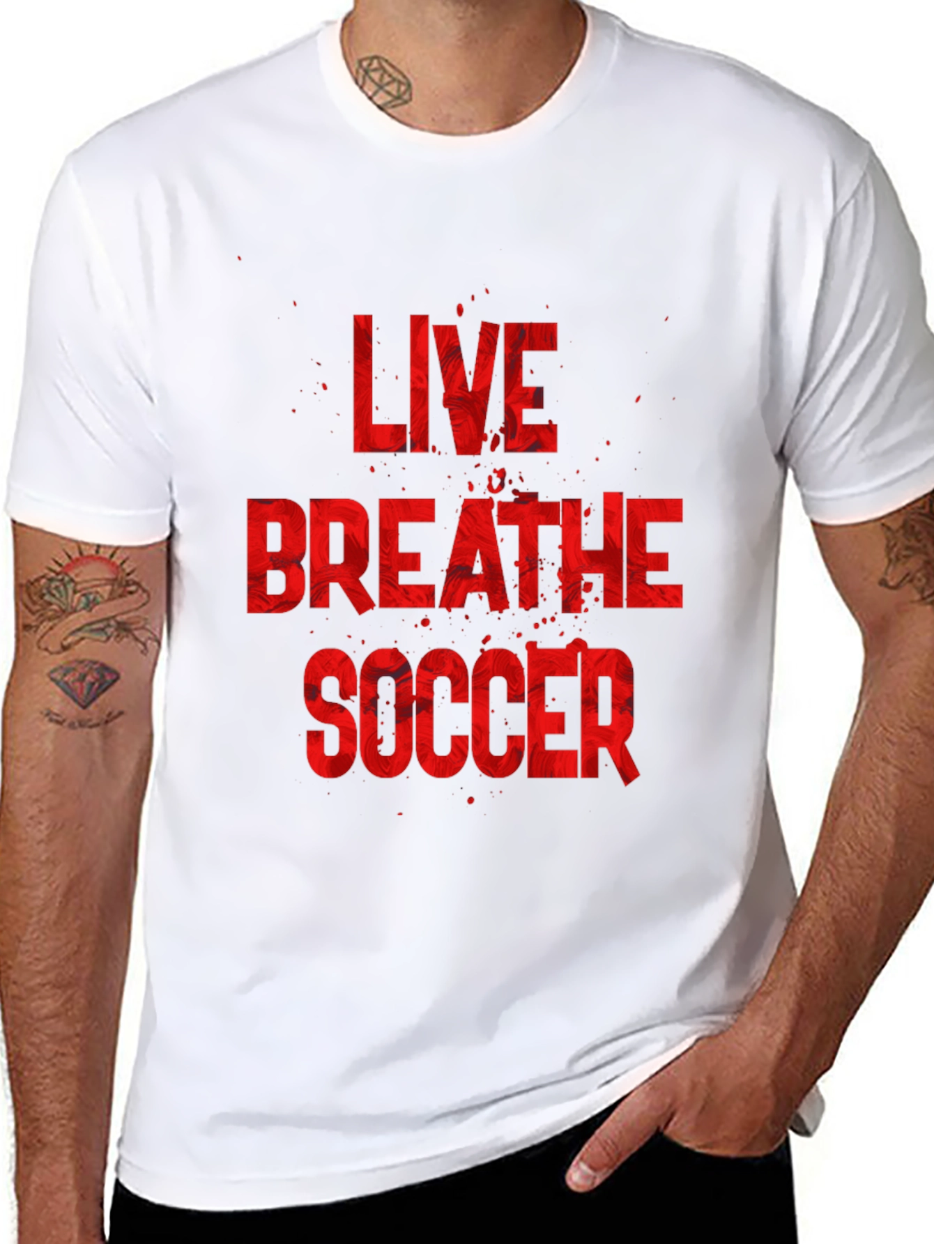 Live Breathe Soccer Graphic T-Shirt - Black Cotton Tee