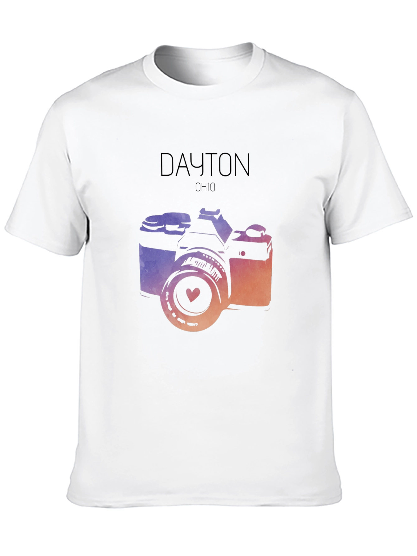 Dayton Ohio Camera Graphic Black T-Shirt