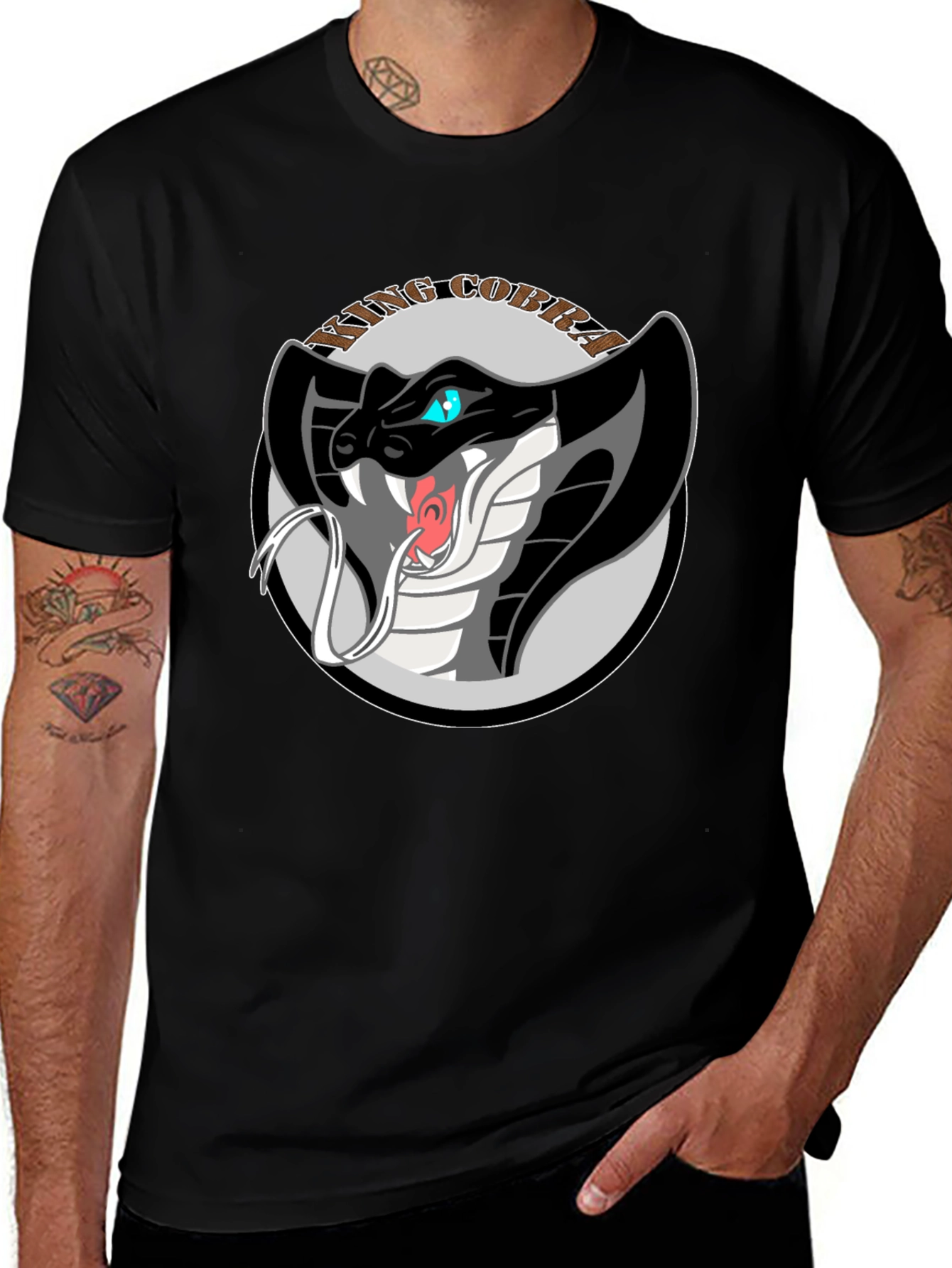 King Cobra Graphic Tee - Black Cotton T-Shirt