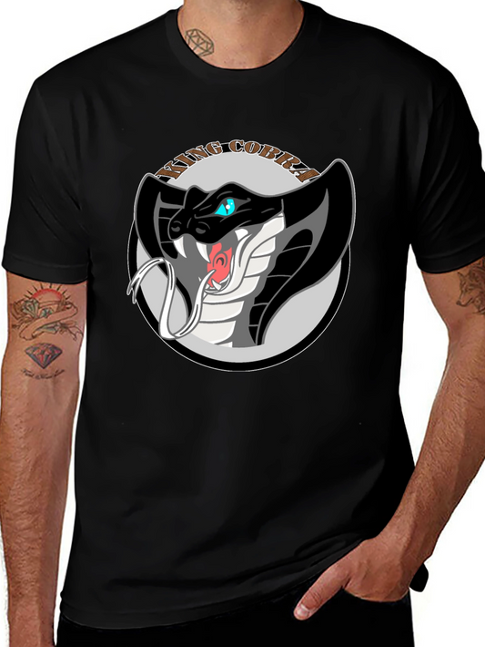 King Cobra Graphic Tee - Black Cotton T-Shirt