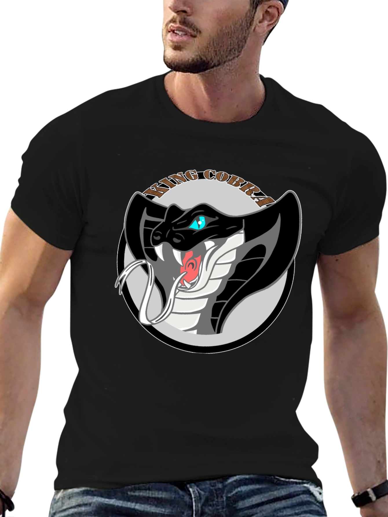 King Cobra Graphic Tee - Black Cotton T-Shirt