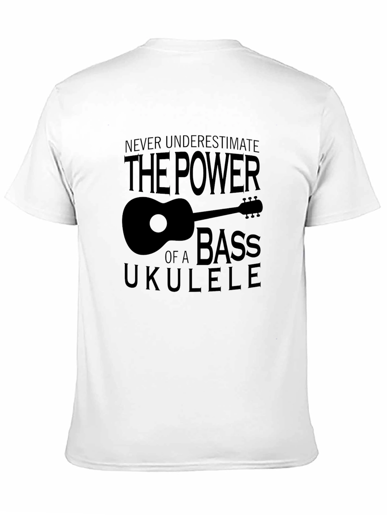 Bass Ukulele Power Graphic T-Shirt - Soft Black Tee