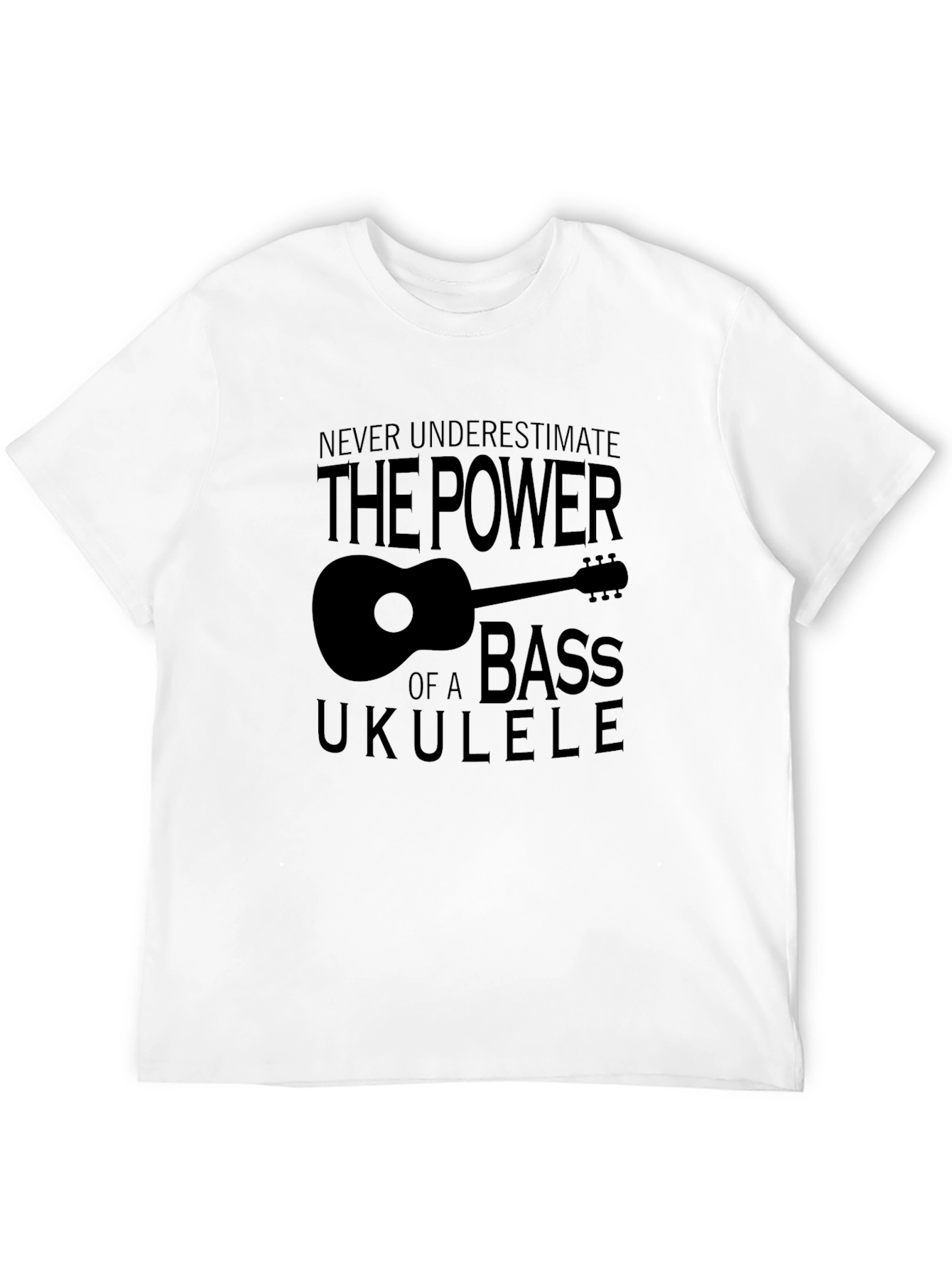 Bass Ukulele Power Graphic T-Shirt - Soft Black Tee