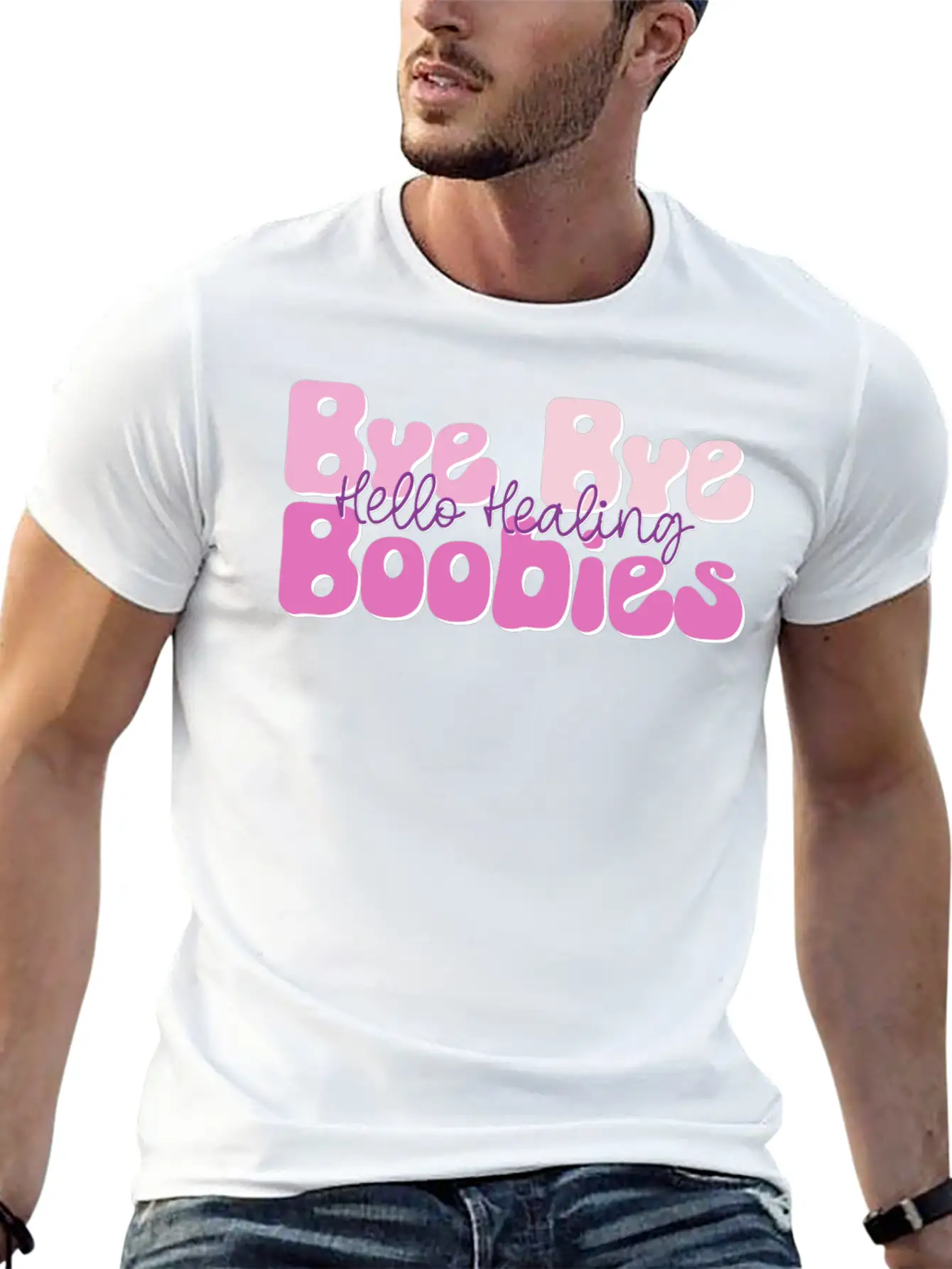 Bye Bye Boobies Hello Healing Unisex Casual T-Shirt – Clean Design For Daily Comfort