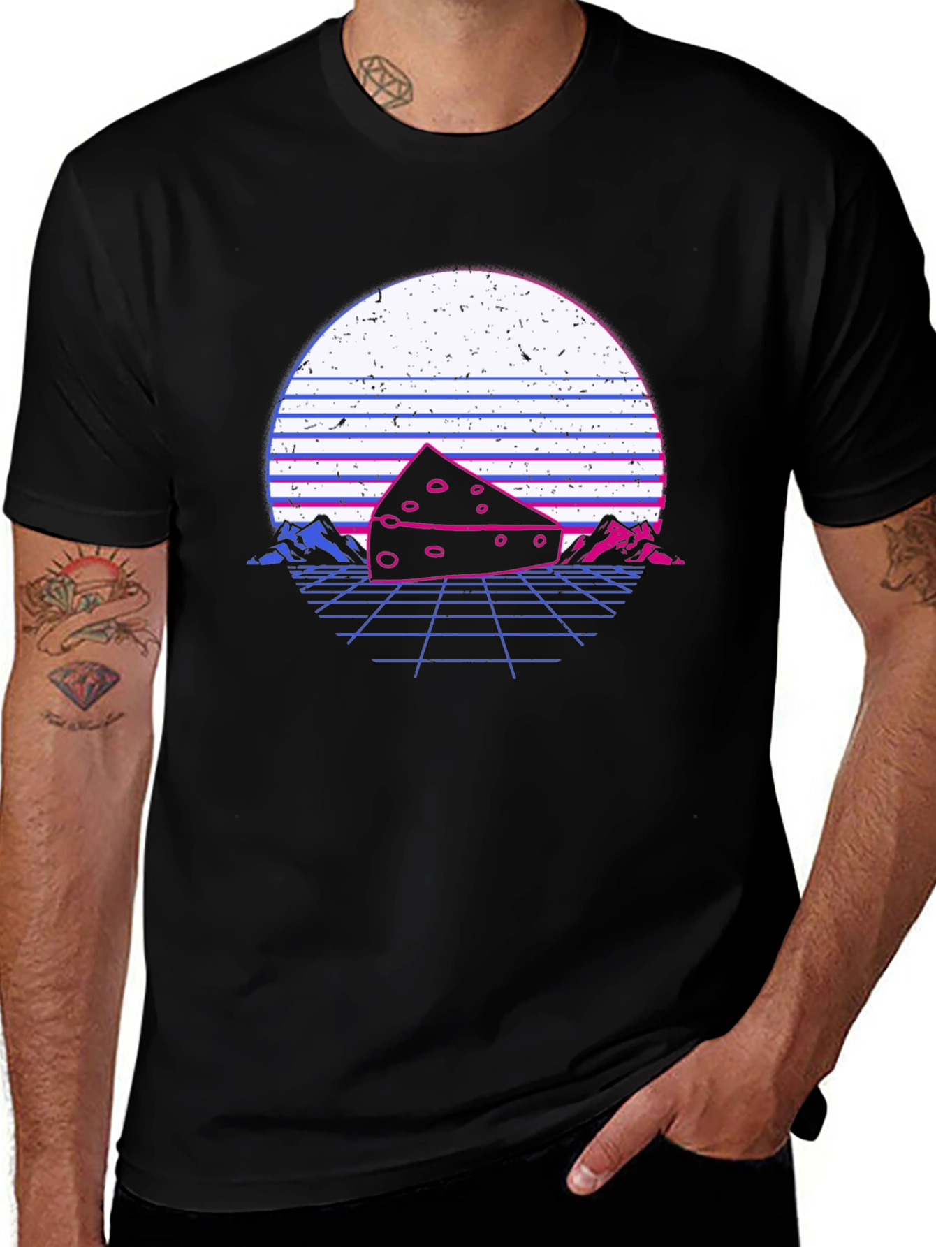 Retro Cheese T-Shirt - Synthwave Style