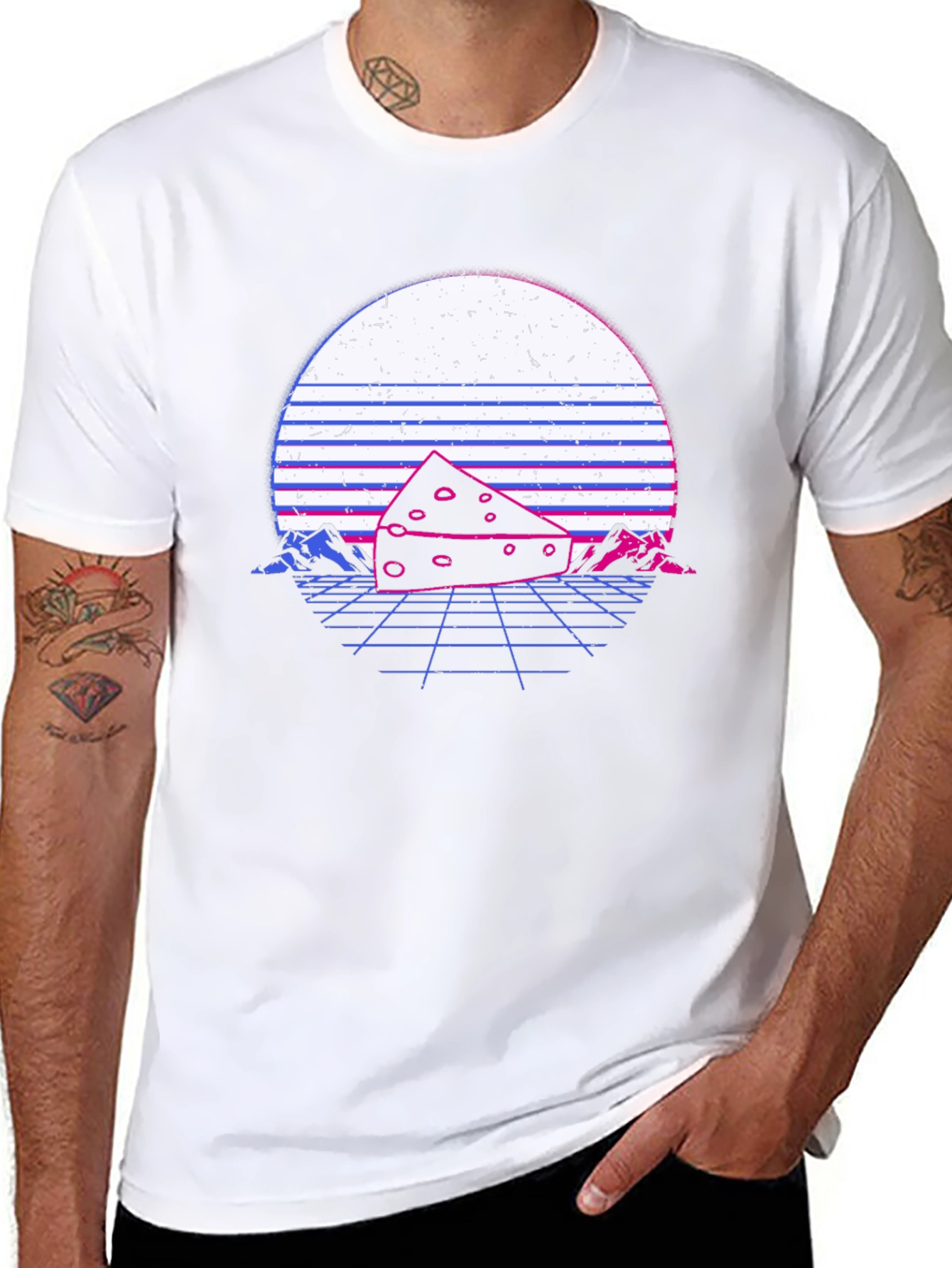 Retro Cheese T-Shirt - Synthwave Style