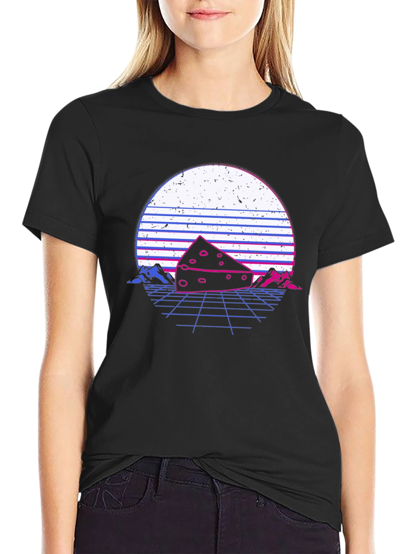 Retro Cheese T-Shirt - Synthwave Style