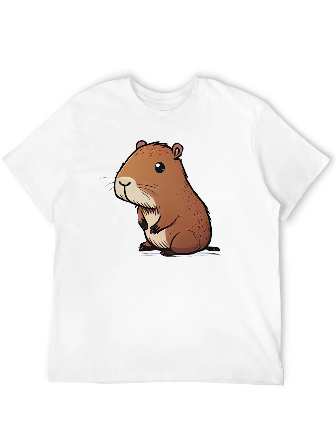 Cute Capybara Graphic Tee - Soft Black Cotton