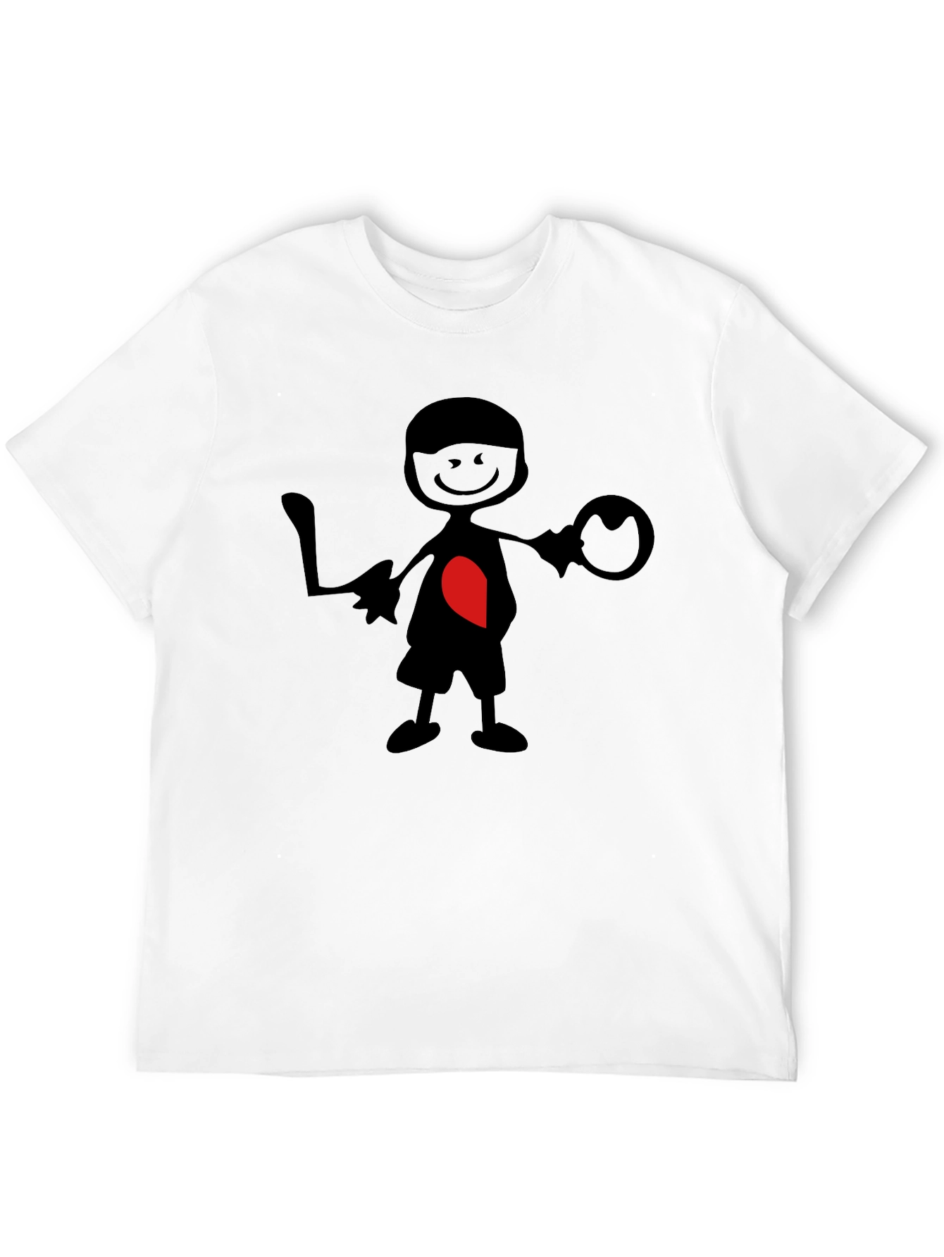 Heart Stick Figure Graphic Tee - Black