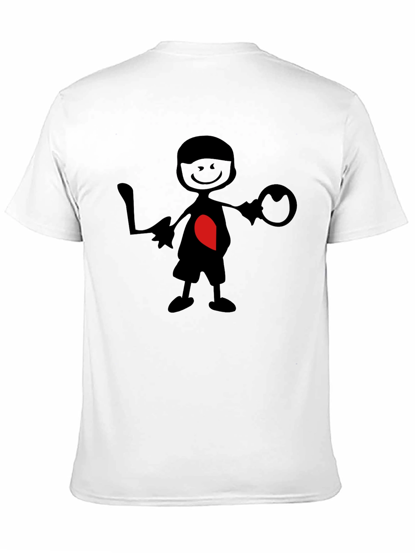 Heart Stick Figure Graphic Tee - Black
