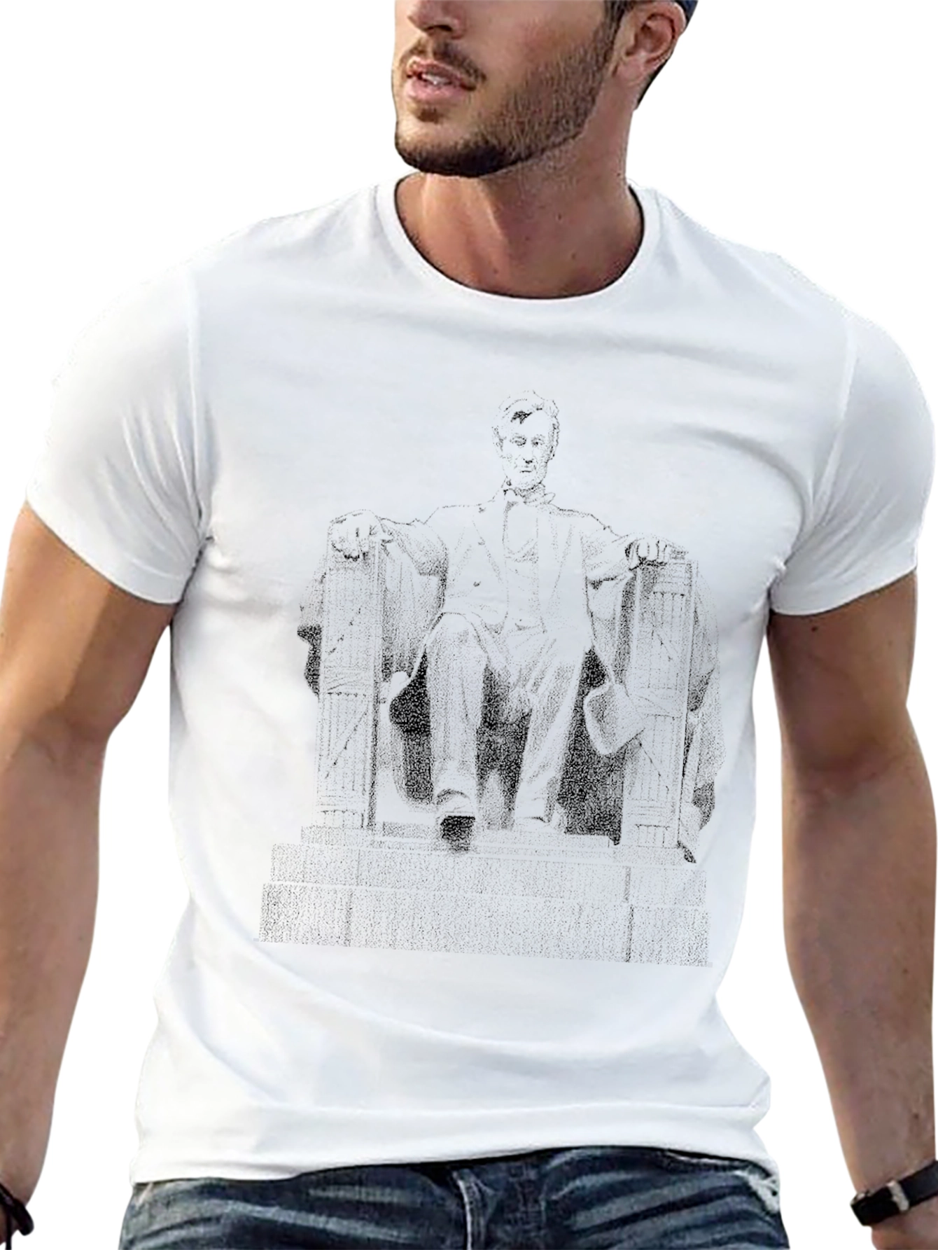 Lincoln Memorial Graphic Tee - Classic Black T-Shirt