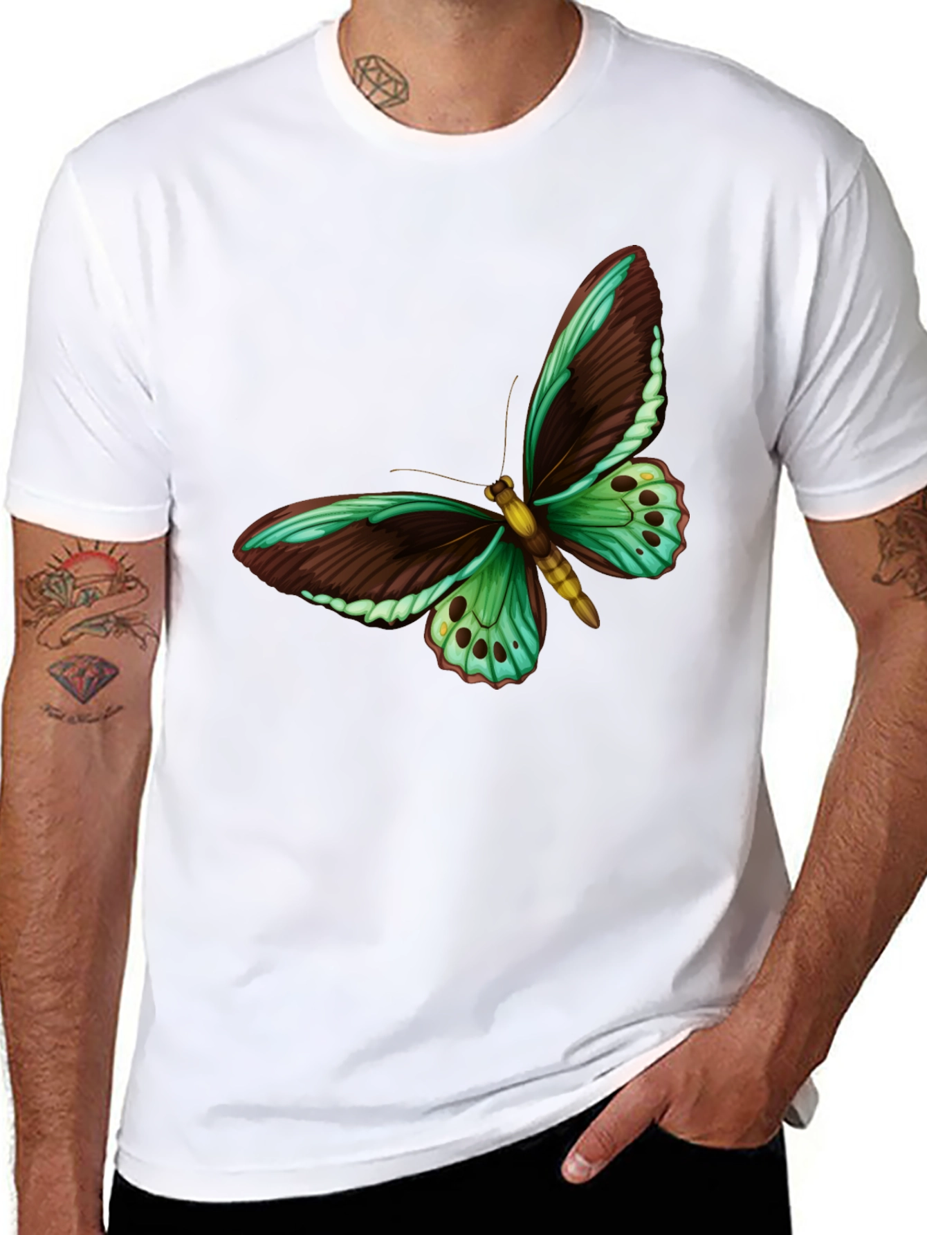 Butterfly Graphic Tee - Mens Short Sleeve T-Shirt