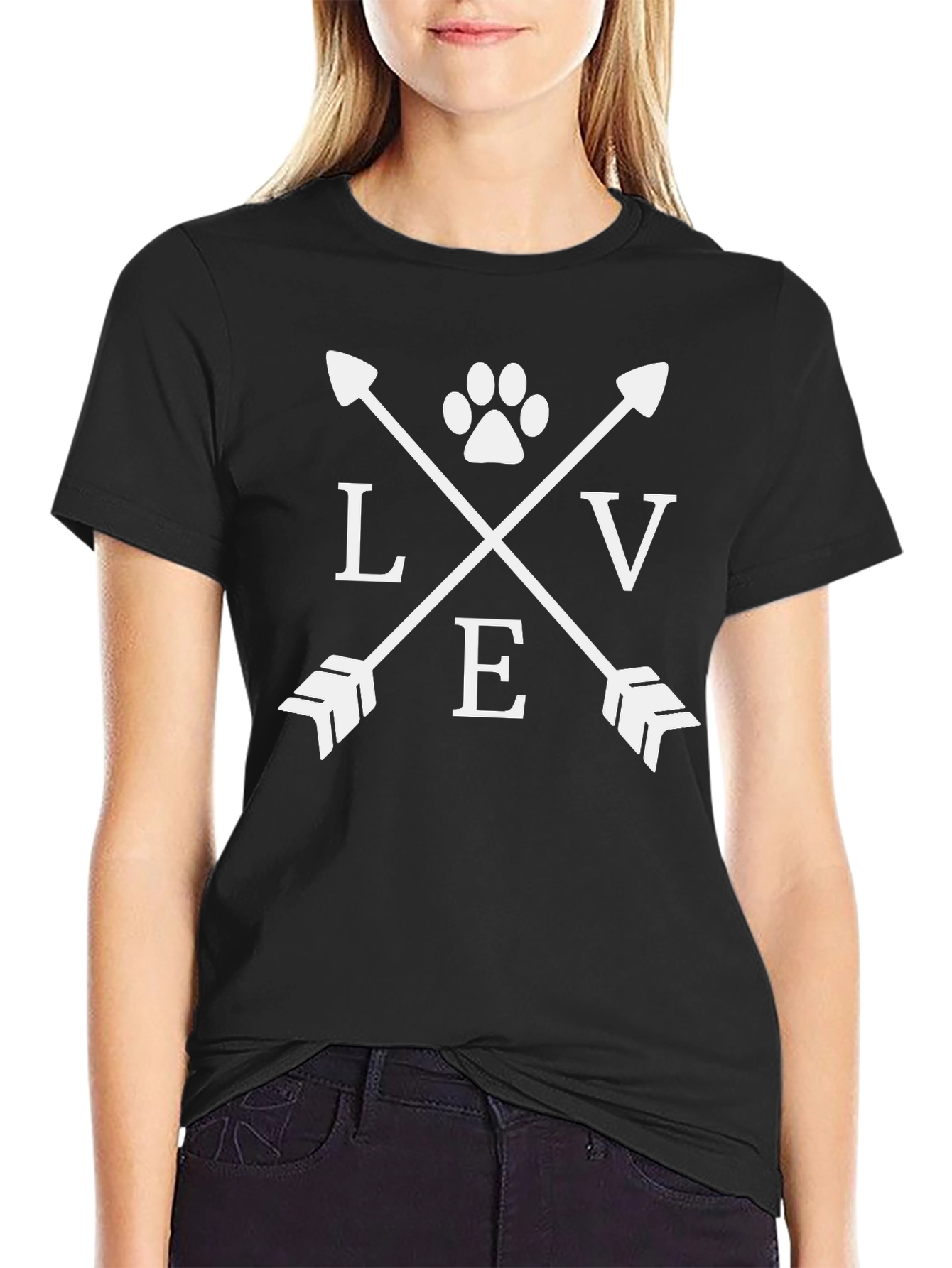 Love Paw Print Arrow T-Shirt