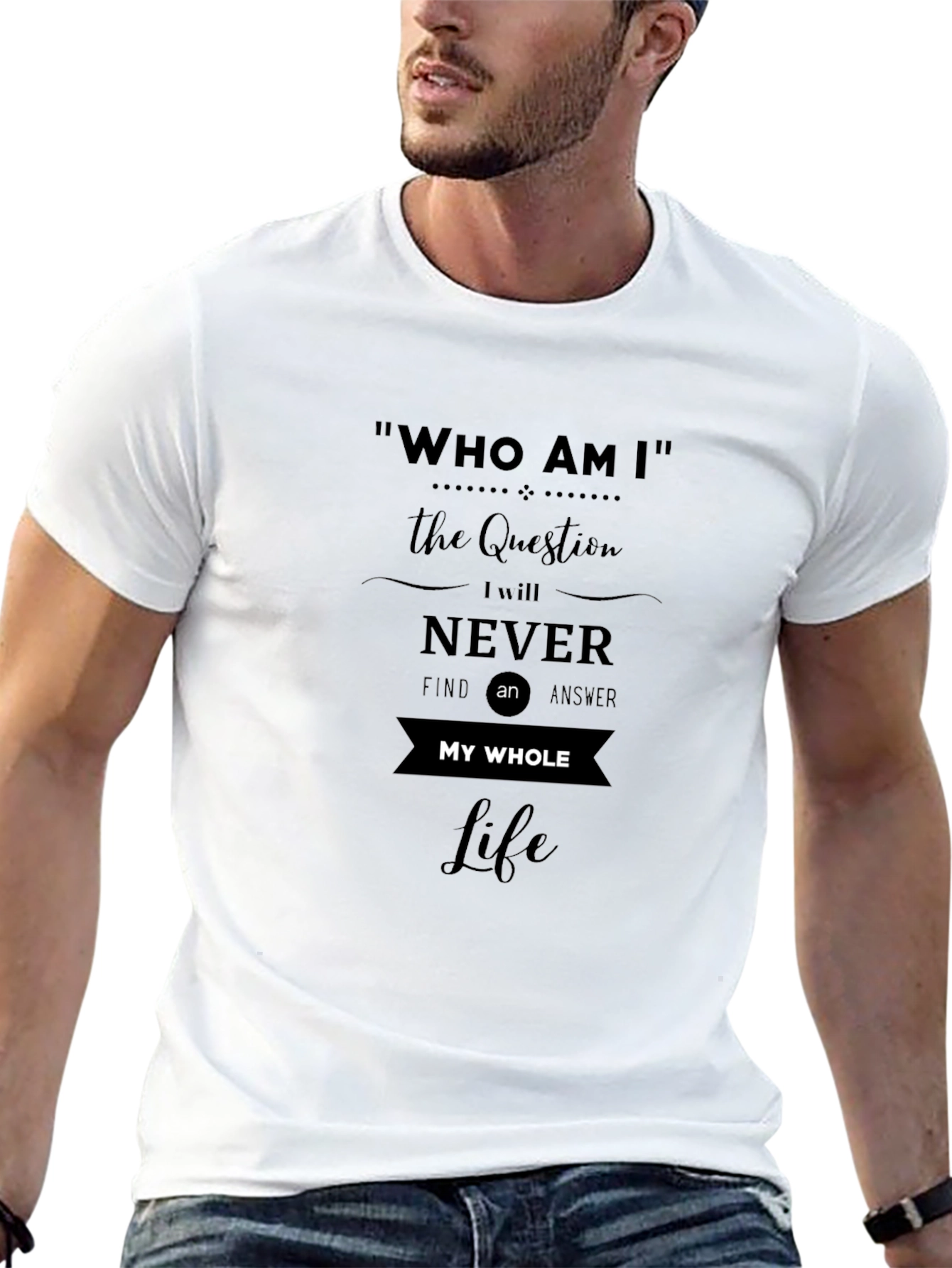 Who Am I Black Graphic Tee