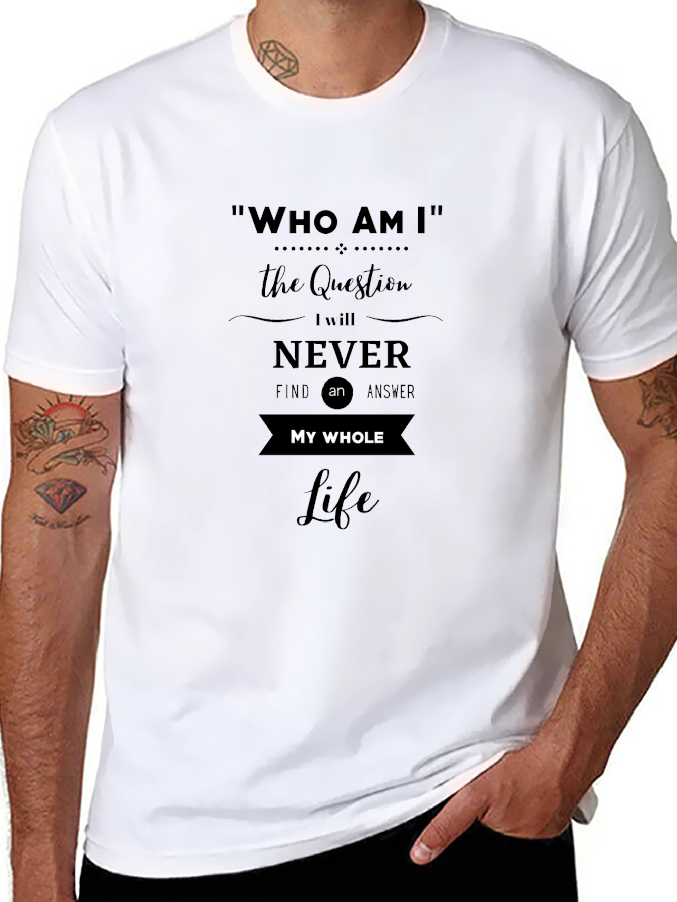 Who Am I Black Graphic Tee