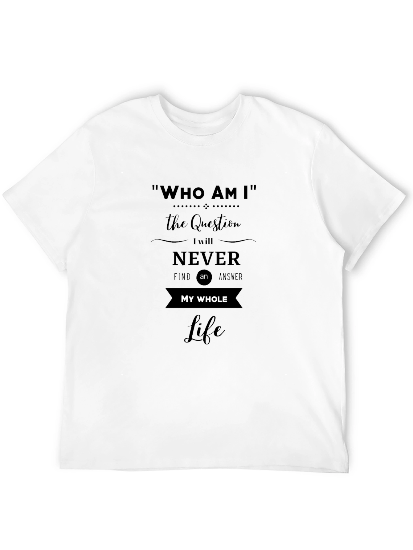 Who Am I Black Graphic Tee