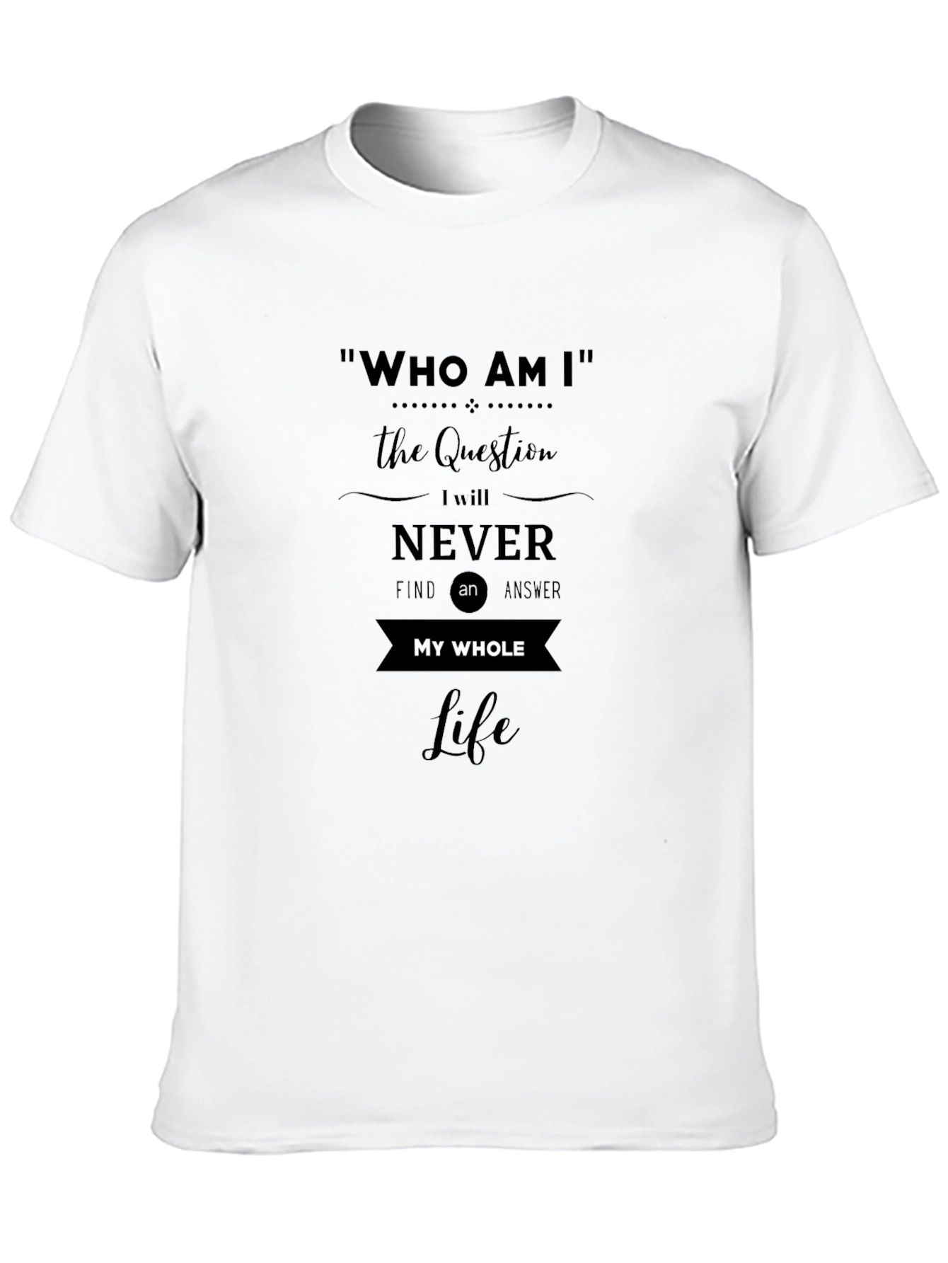 Who Am I Black Graphic Tee
