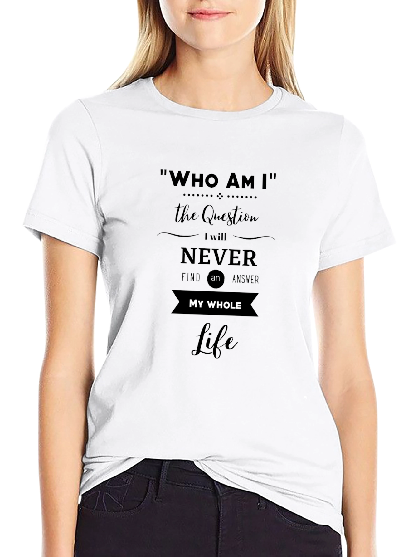 Who Am I Black Graphic Tee