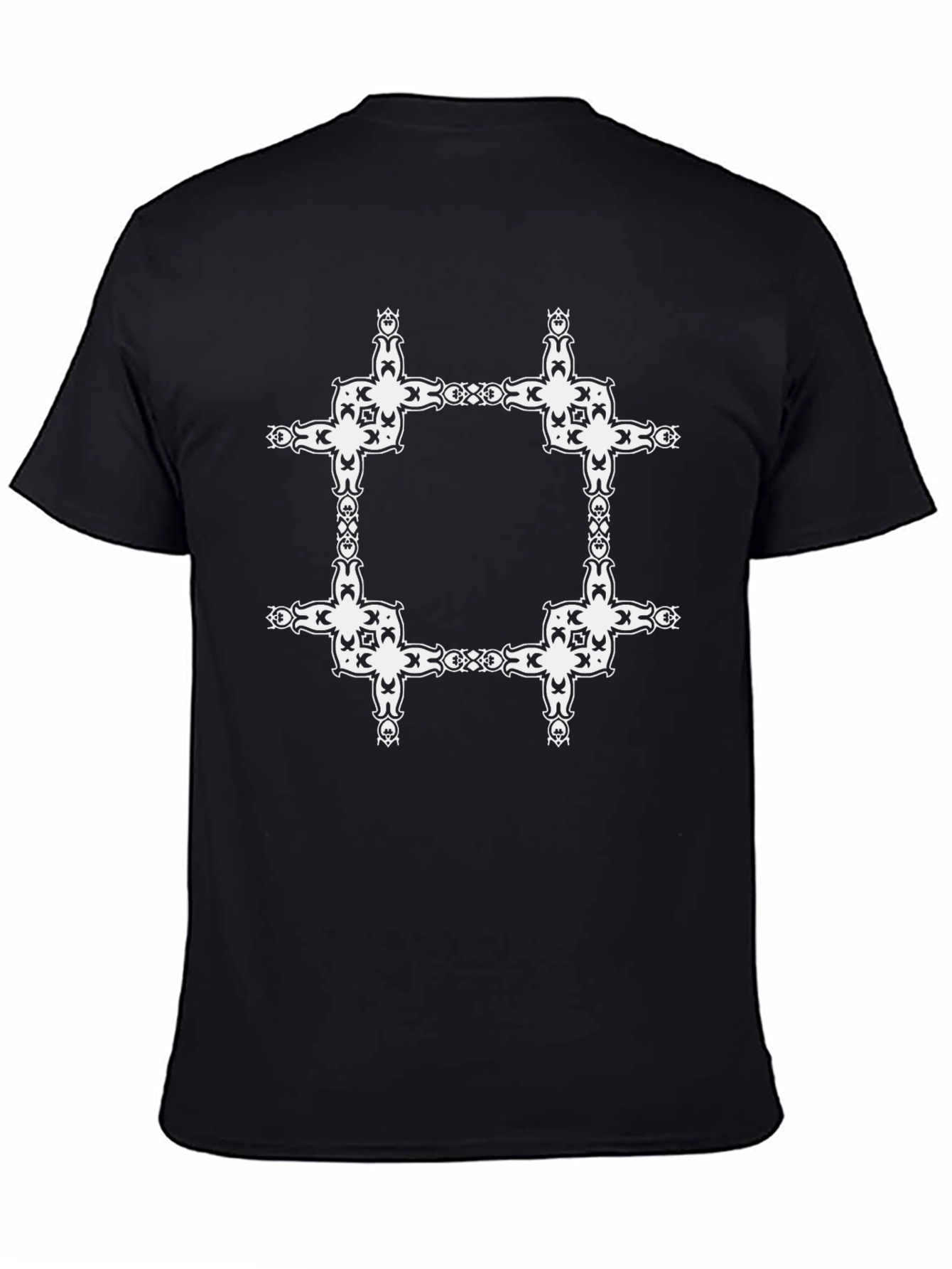 Ornate Square Graphic Black T-Shirt