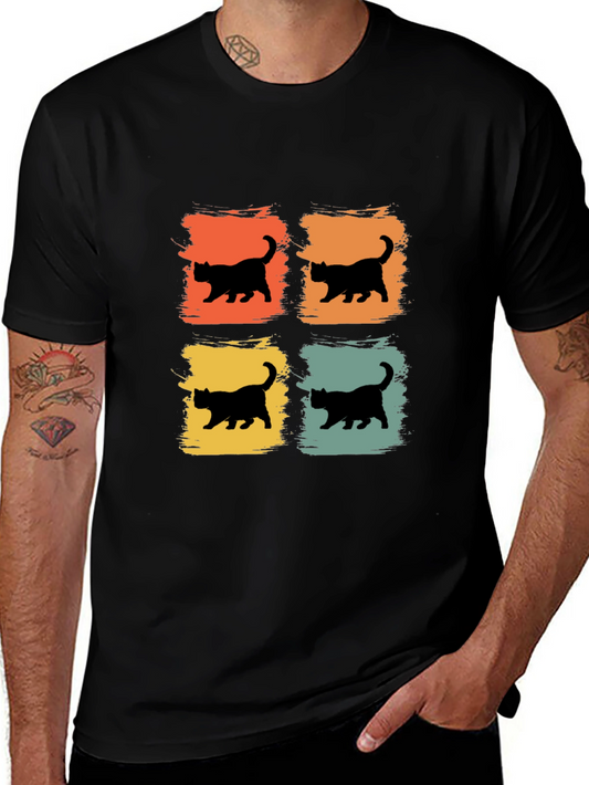 Retro Cat Silhouette T-Shirt