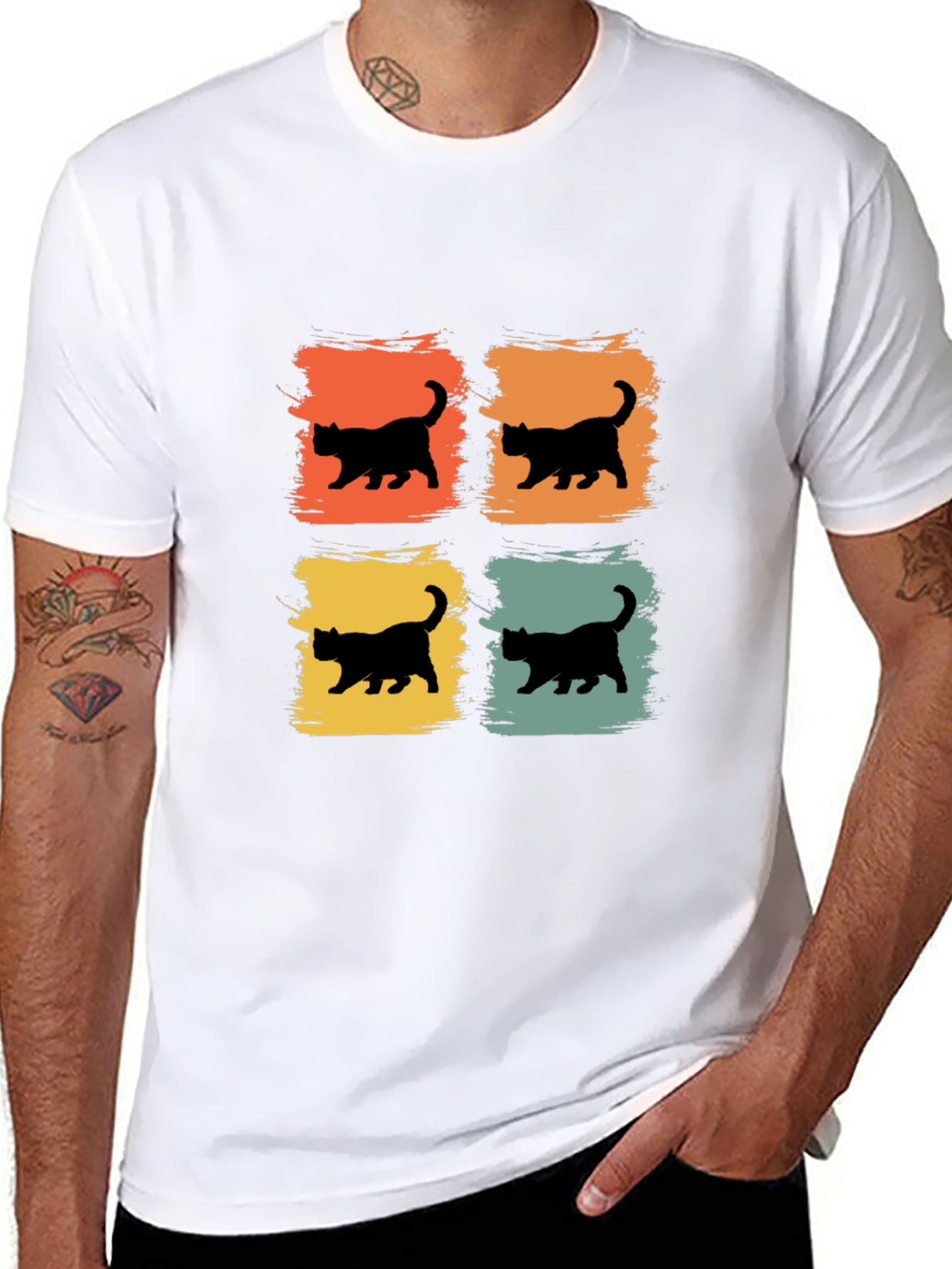 Retro Cat Silhouette T-Shirt