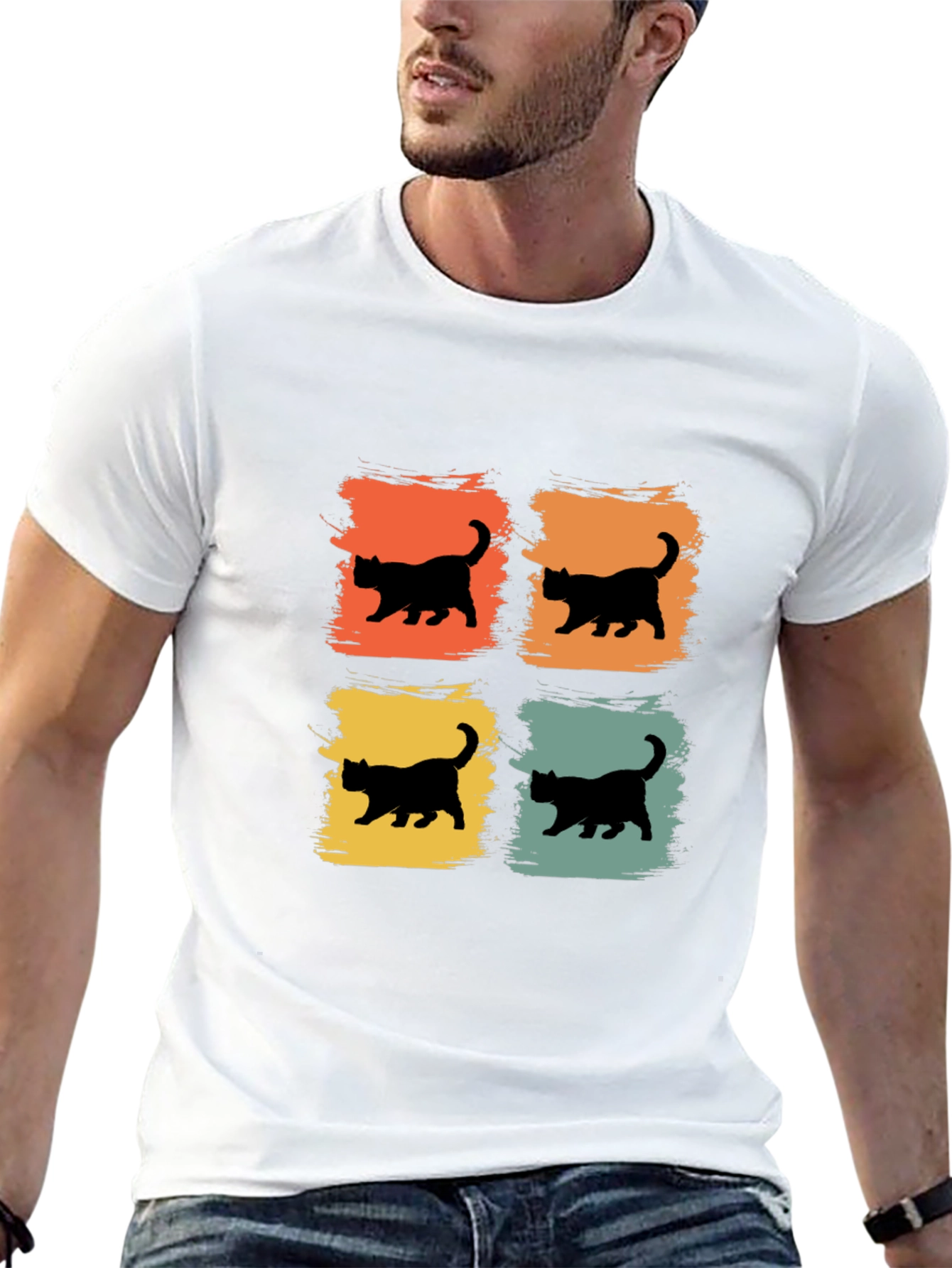 Retro Cat Silhouette T-Shirt
