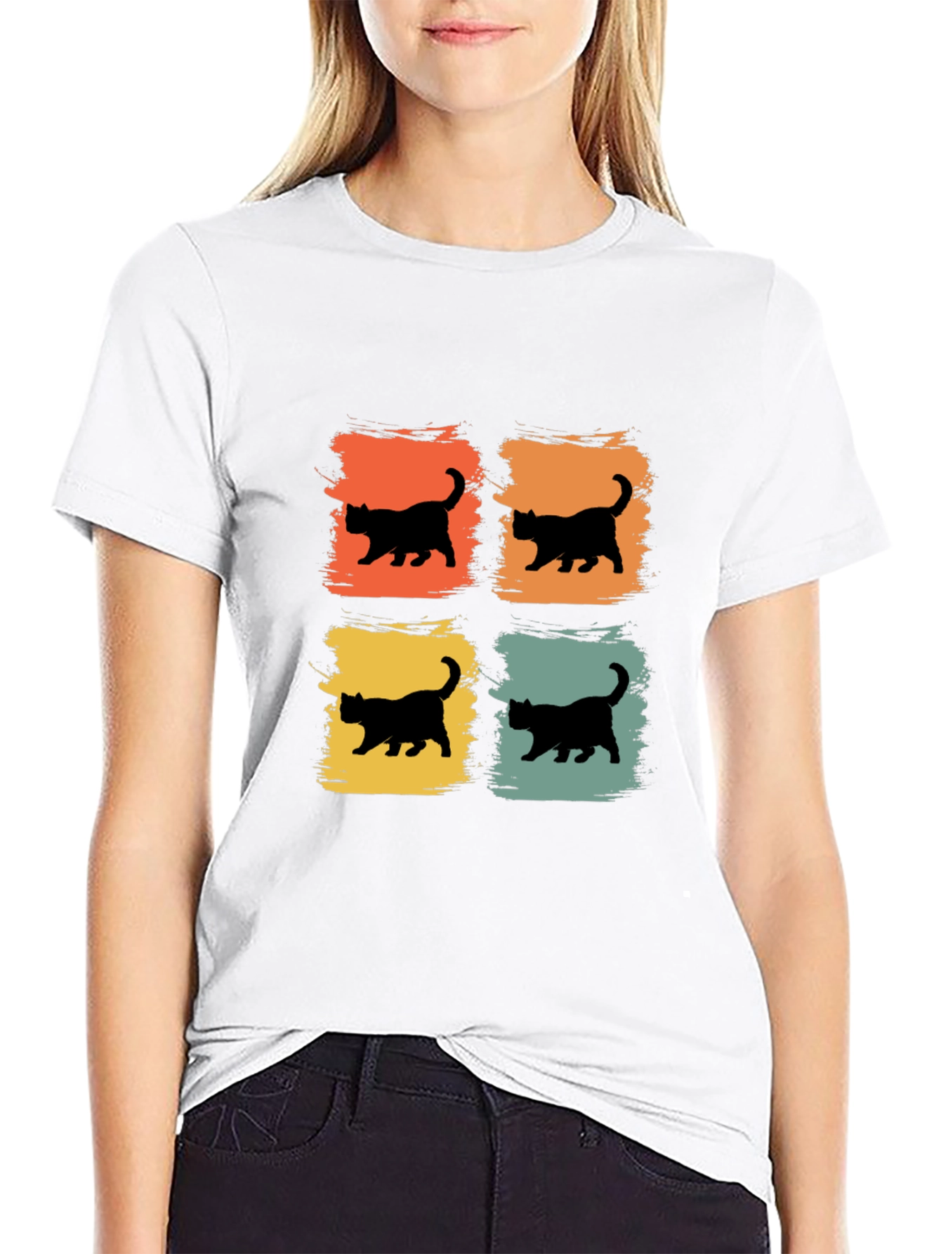 Retro Cat Silhouette T-Shirt